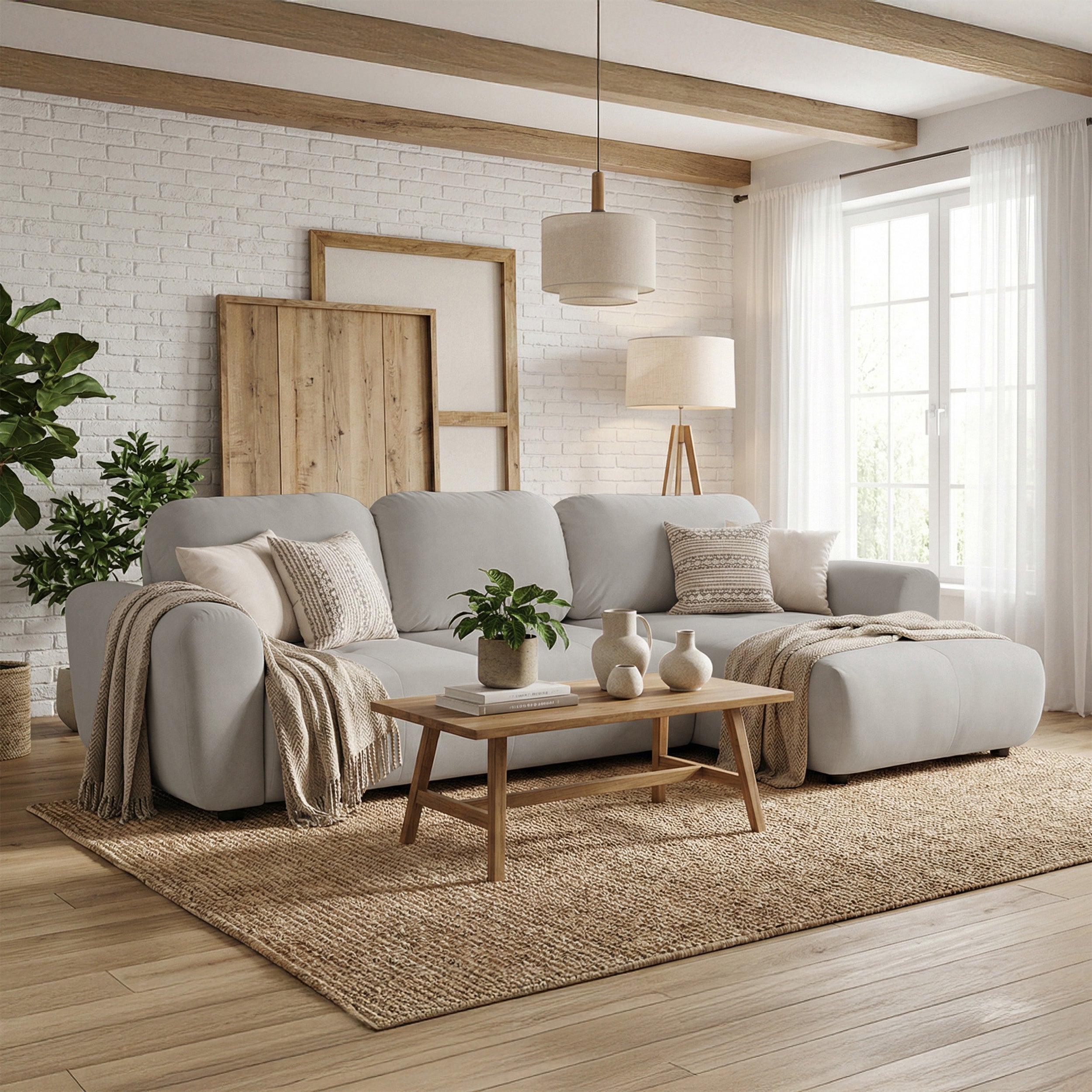 selsey-olido-ecksofa-l-universell-mit-schlaffunktion-und-stauraum-hellgraubeiger image 2