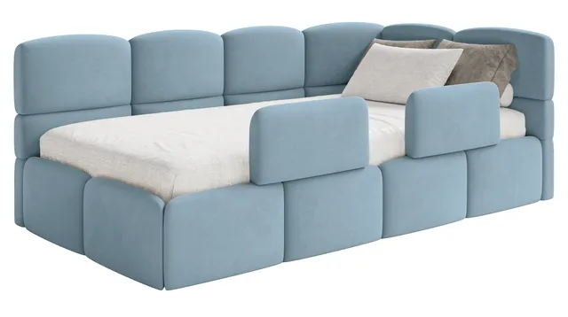 selsey-cloudy-jugendbett-90x200-cm-rechtsseitig-mit-stauraum-blauer-samt image 1