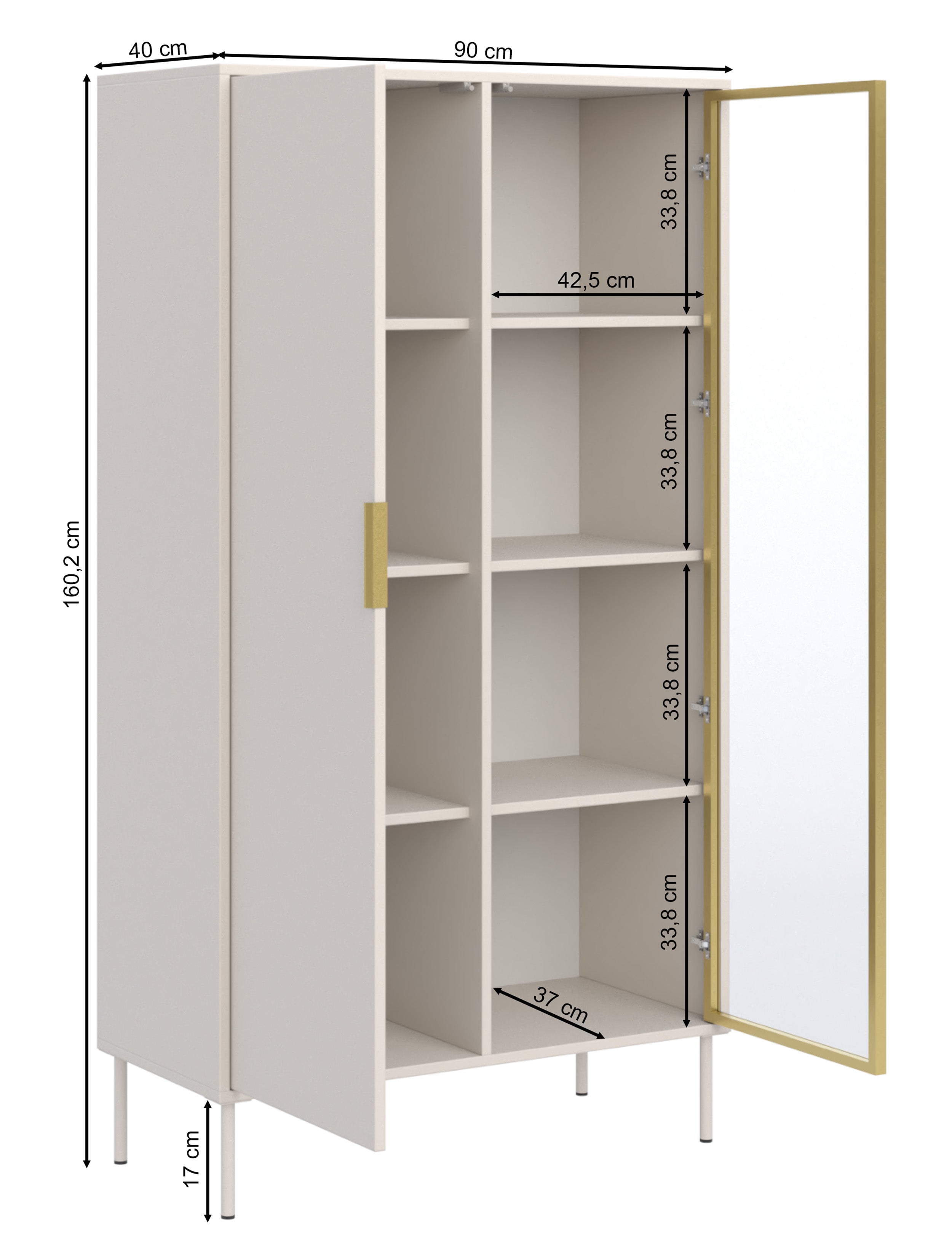 selsey-vena-zweifl-geliger-vitrinenschrank-90-cm-mit-kaschmirfarbener-glasfront image 6