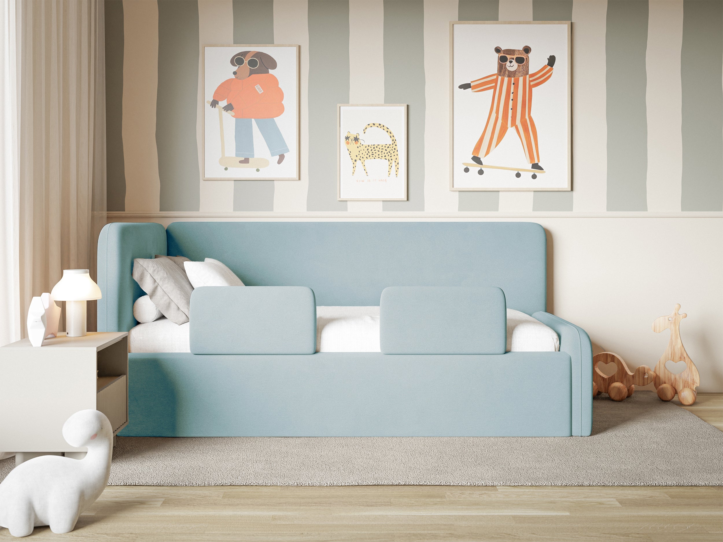 selsey-fanklo-jugendbett-120x200-links-hellblau-velours-mit-matratze image 4