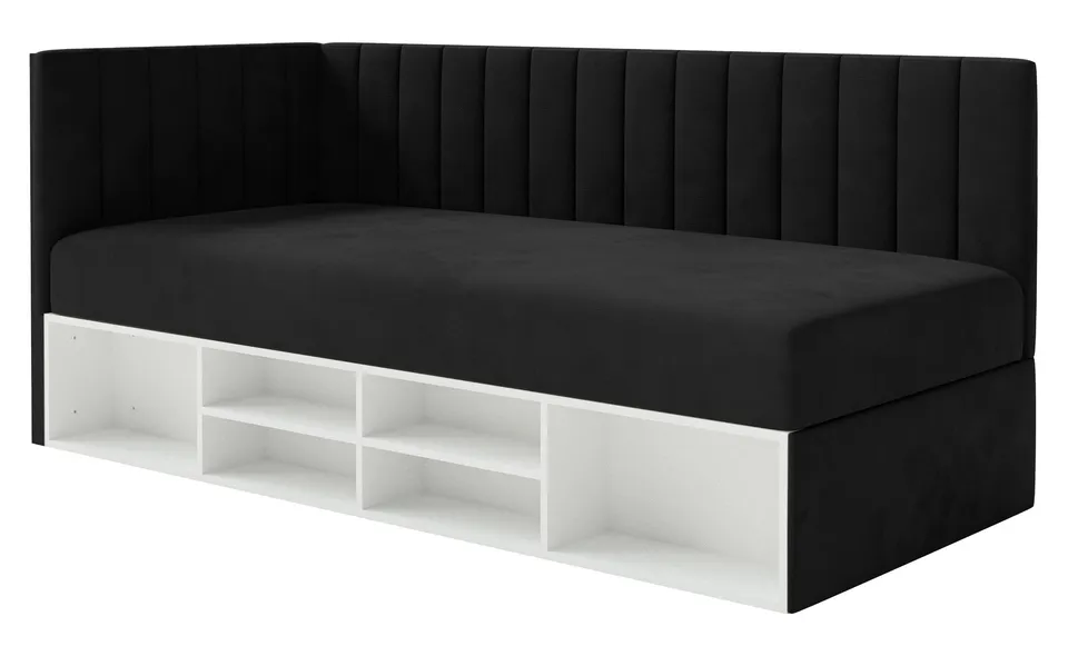 selsey-ventrio-jugendbett-90x200-cm-links-mit-stauraum-und-regalen-schwarzer-vel image 1