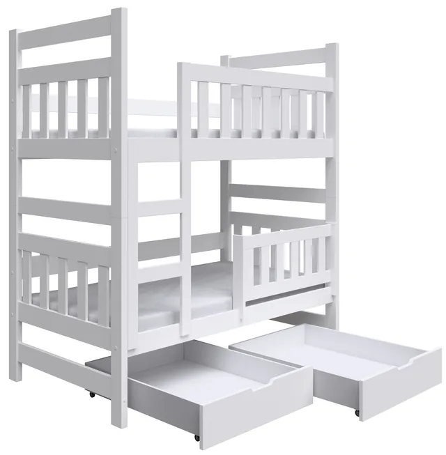 selsey-dromi-etagenbett-80x185-cm-mit-matratzen-und-schubladen-wei image 1