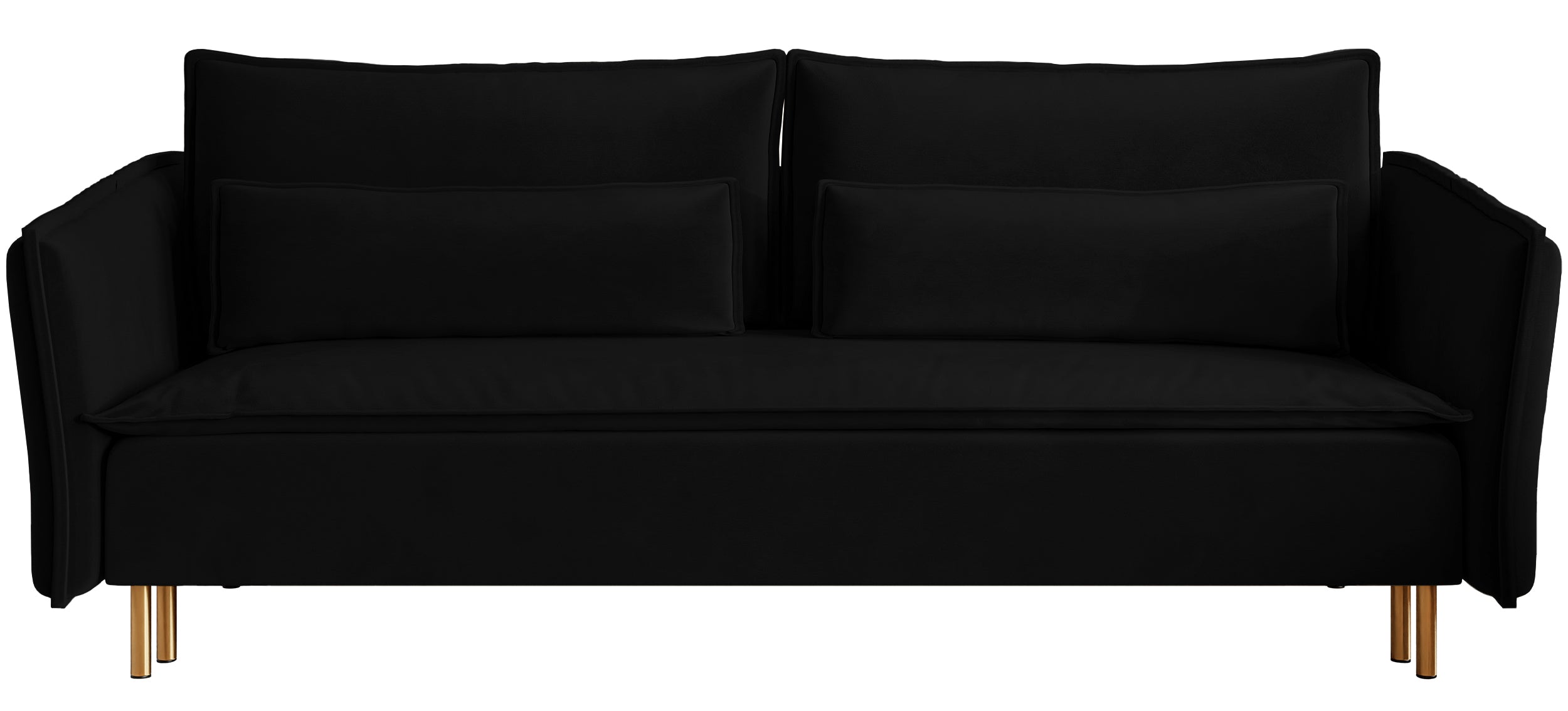 selsey-drei-sitzer-schlafsofa-ummo-mit-stauraum-schwarzer-hydrophober-samt-golde image 1