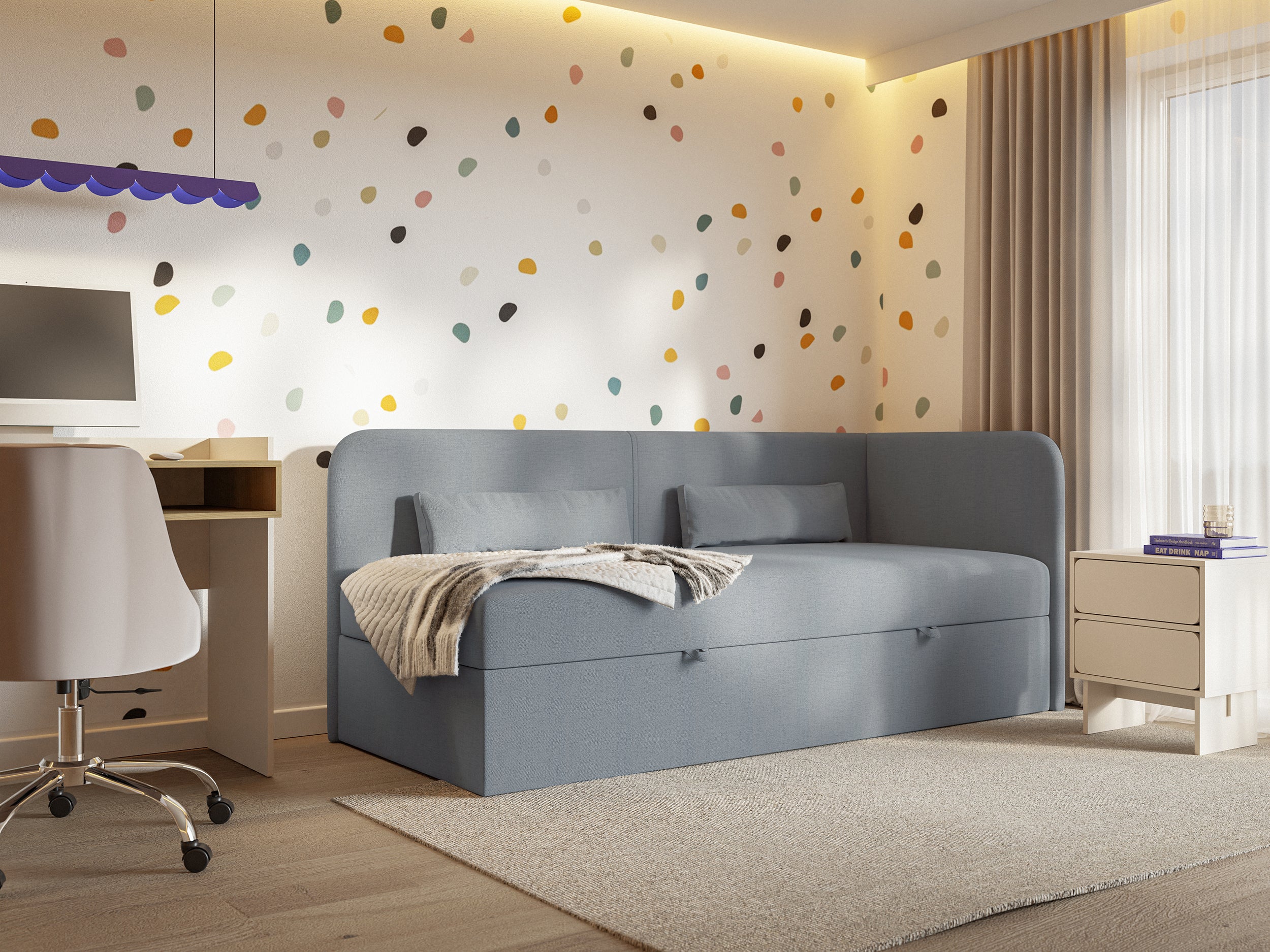 selsey-calmmo-jugendbett-90x200-cm-rechtsseitig-mit-stauraum-dunkelgrau-hydropho image 4