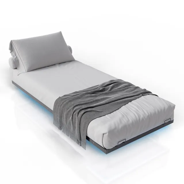 juskys-metall-schwebebett-palamos-90x200-cm-schwarz-mit-led-und-lattenrost image 1