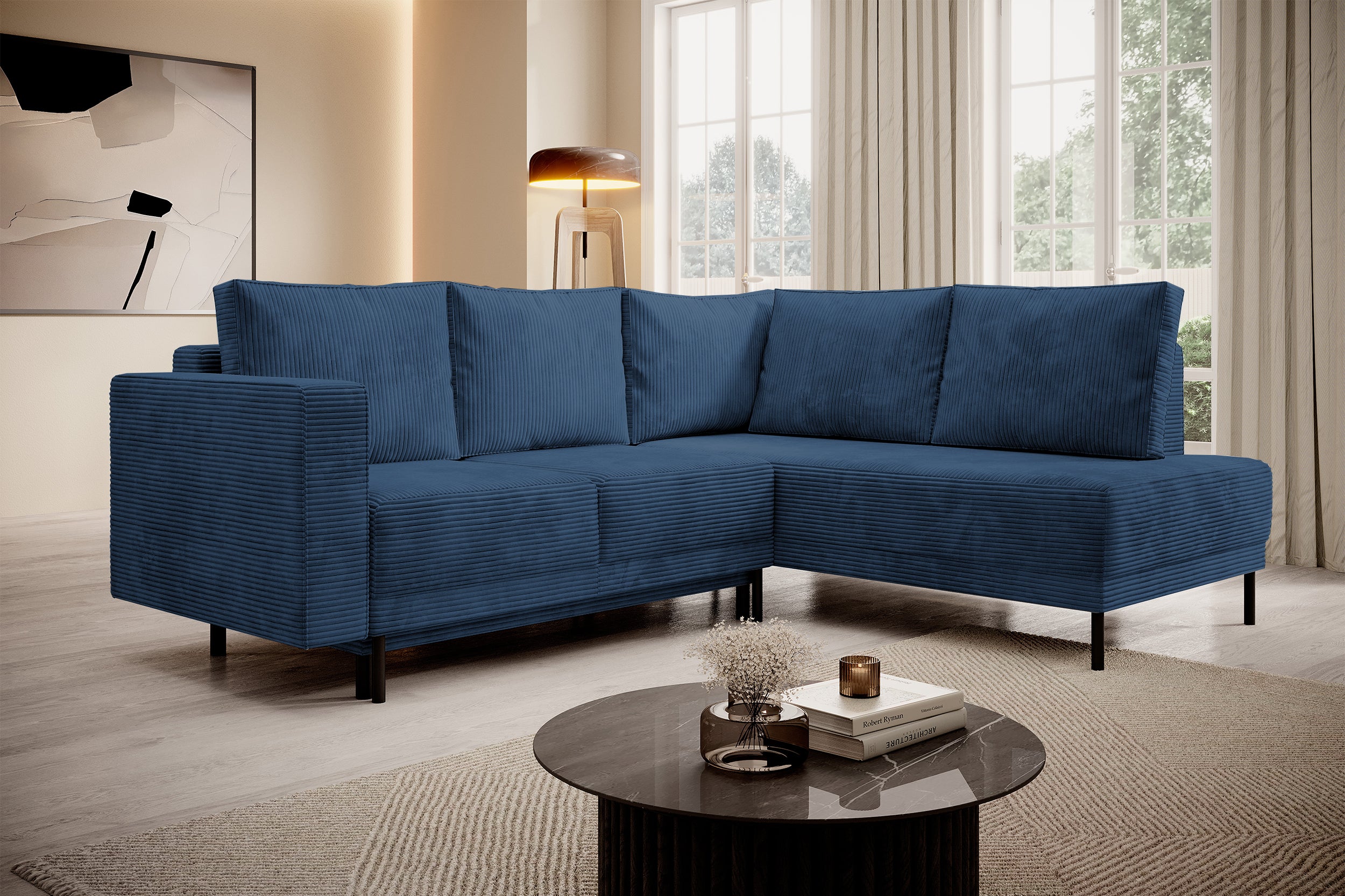 selsey-rodario-ecksofa-mit-schlaffunktion-und-bettkasten-dunkelblauer-cord-recht image 2
