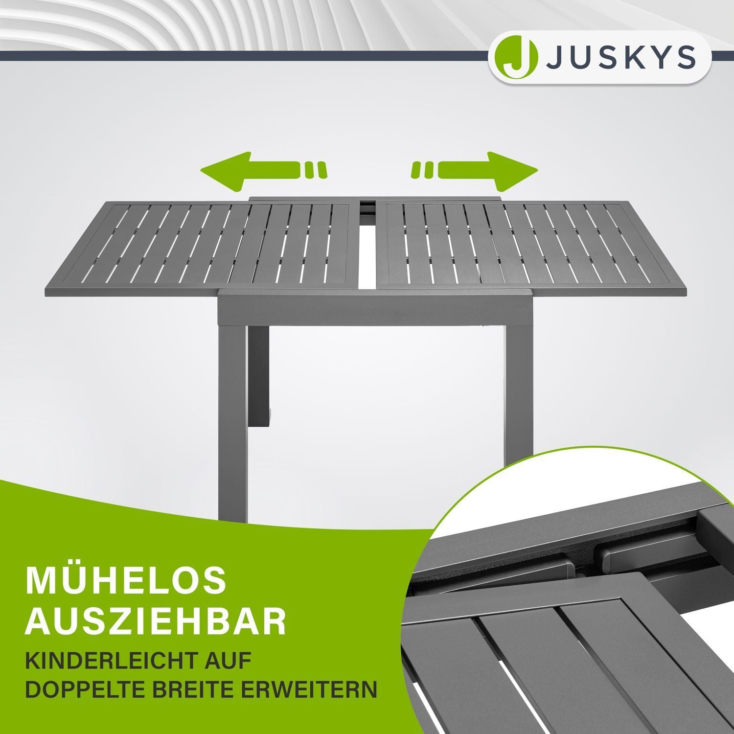 juskys-gartentisch-laki-70x70-cm-grau-ausziehbarer-aluminium-esstisch image 5
