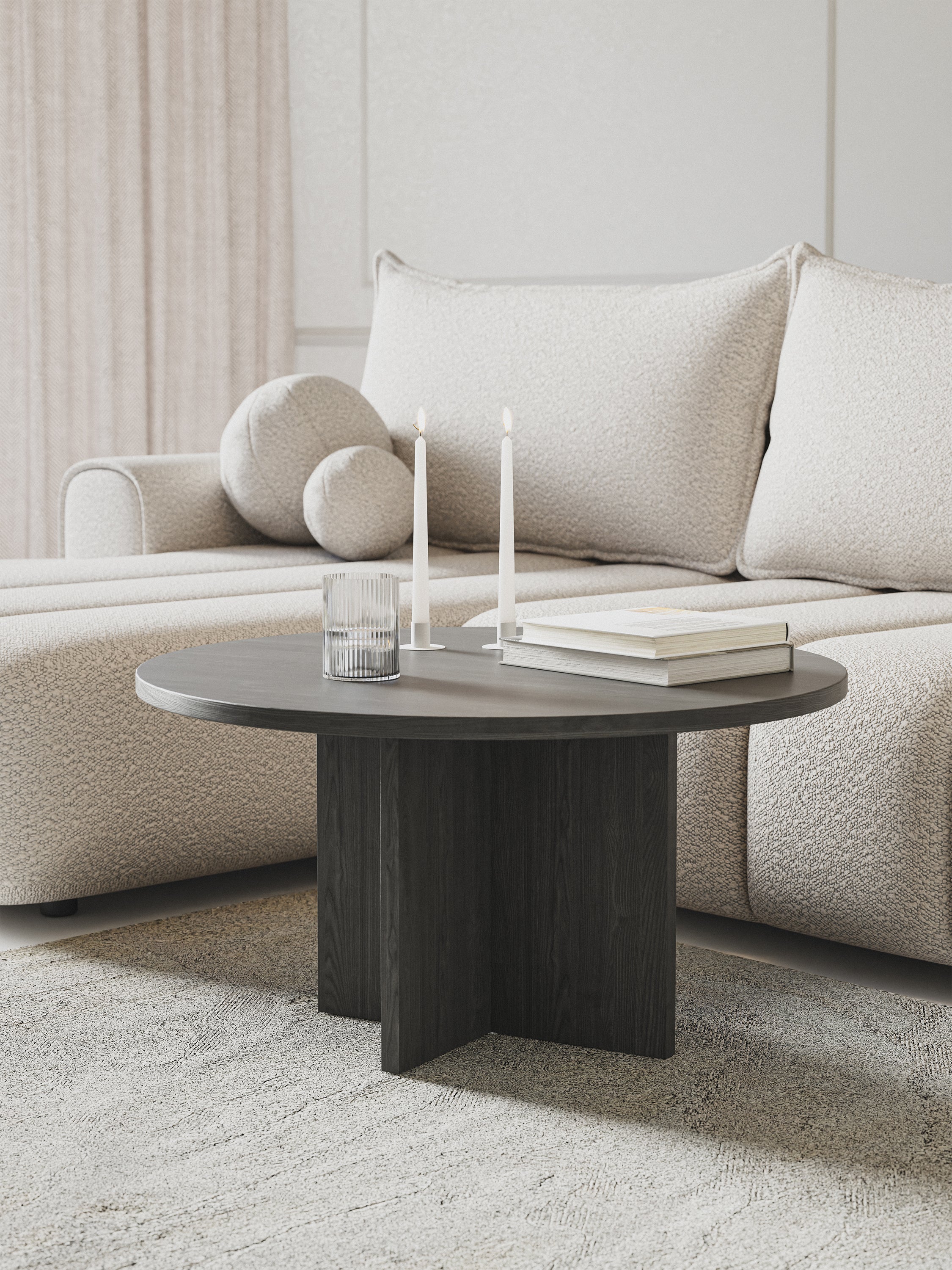 selsey-couchtisch-ovo-rund-76-cm-esche-portland-schwarz image 5