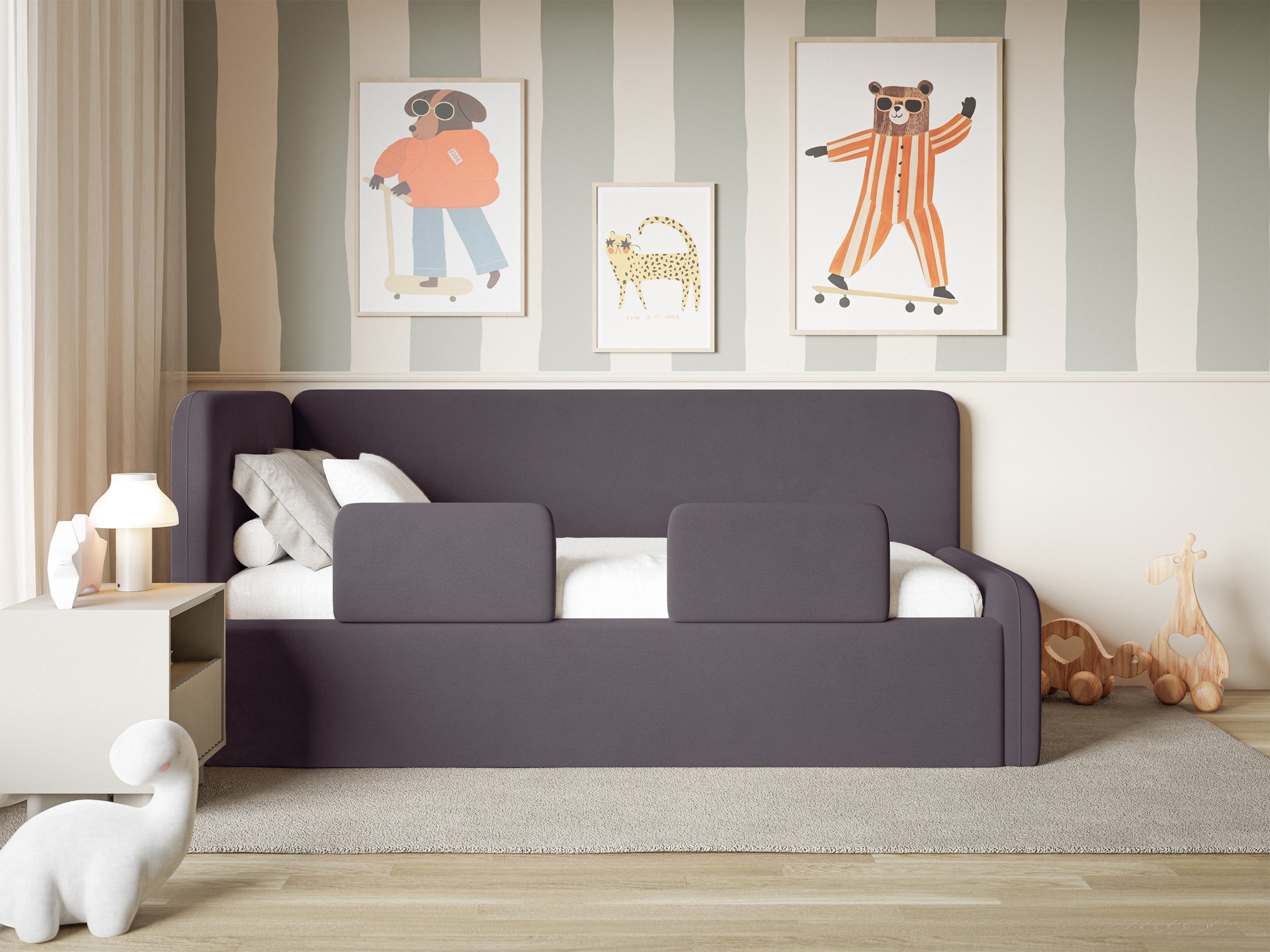 selsey-fanklo-jugendbett-90x200-cm-links-violett-velours-mit-matratze image 4
