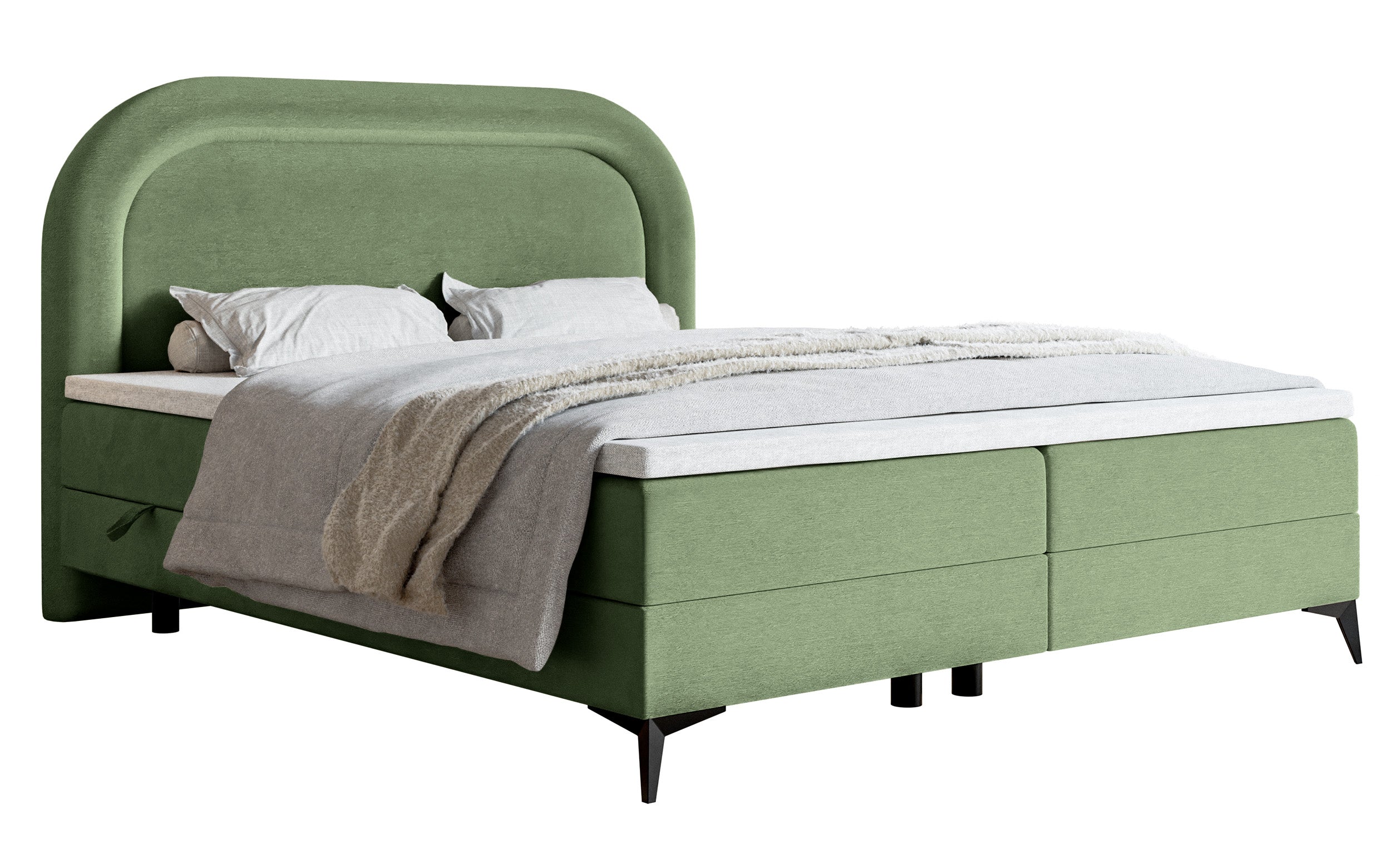 selsey-loreo-kontinentalbett-160x200-cm-eukalyptus-velours-mit-topper-und-staura image 1