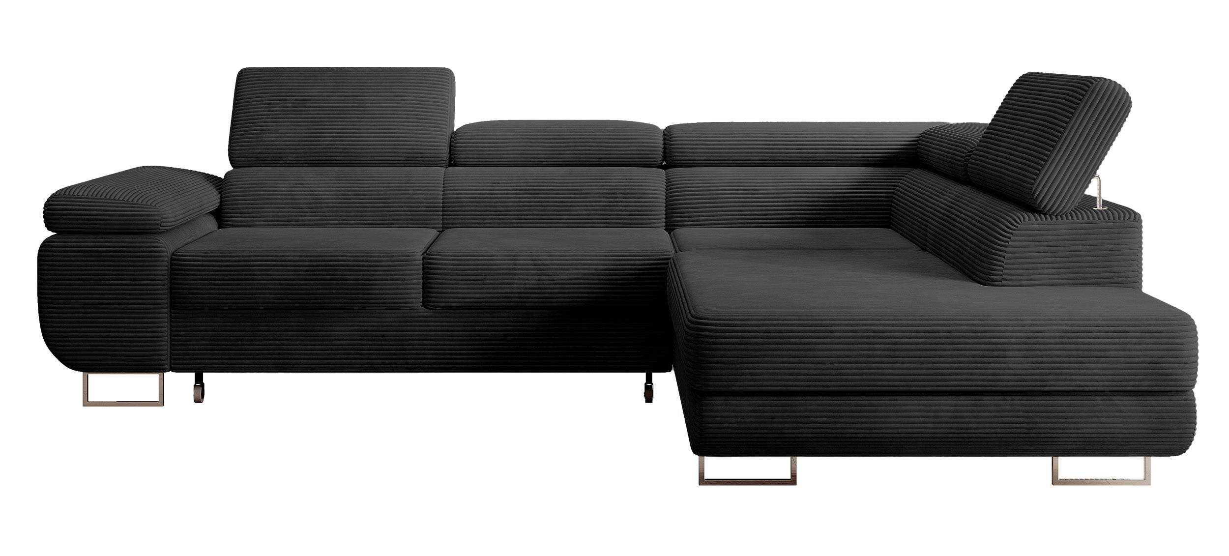 selsey-stevil-ecksofa-l-f-rmig-rechts-mit-schlaffunktion-und-stauraum-schwarzer- image 1