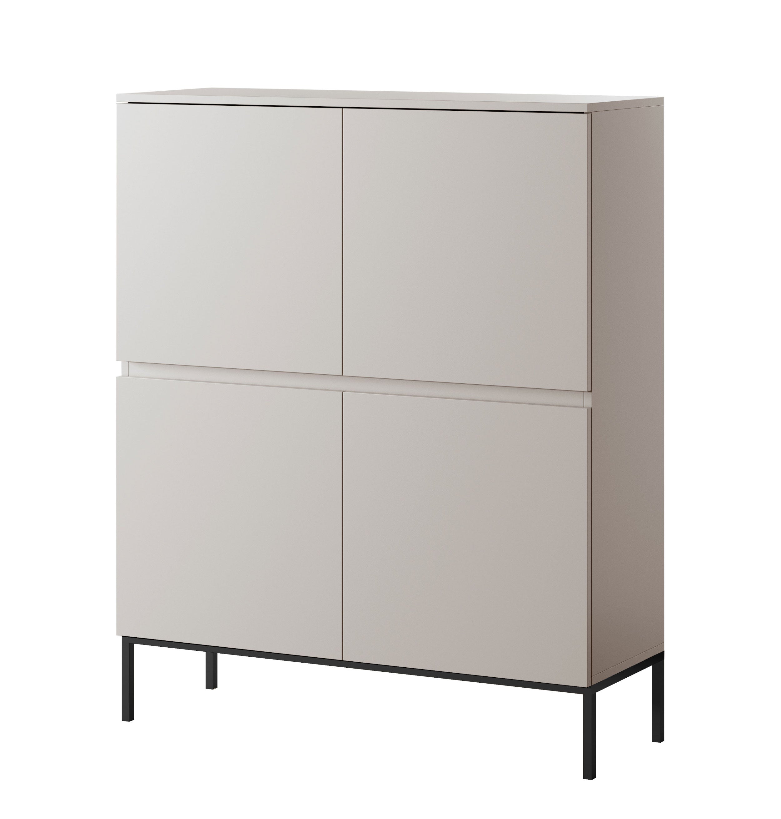 selsey-bemmi-hohe-kommode-100-cm-kaschmir-mit-stahlf-en image 1