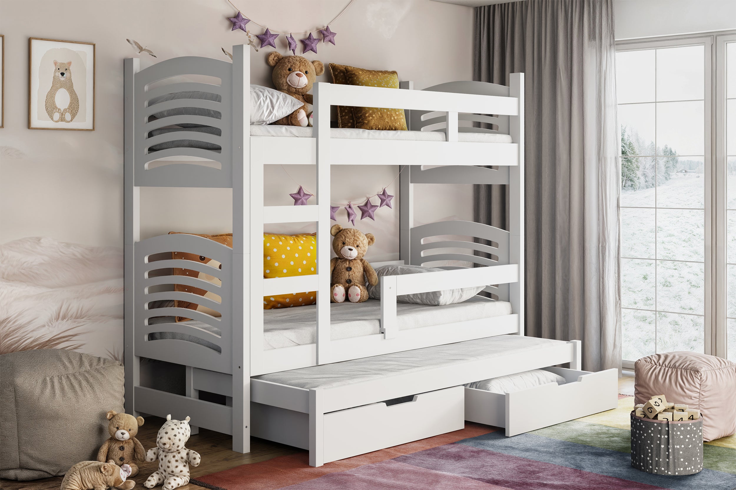 selsey-cami-etagenbett-75x180-cm-f-r-drei-personen-mit-schubladen-wei image 3