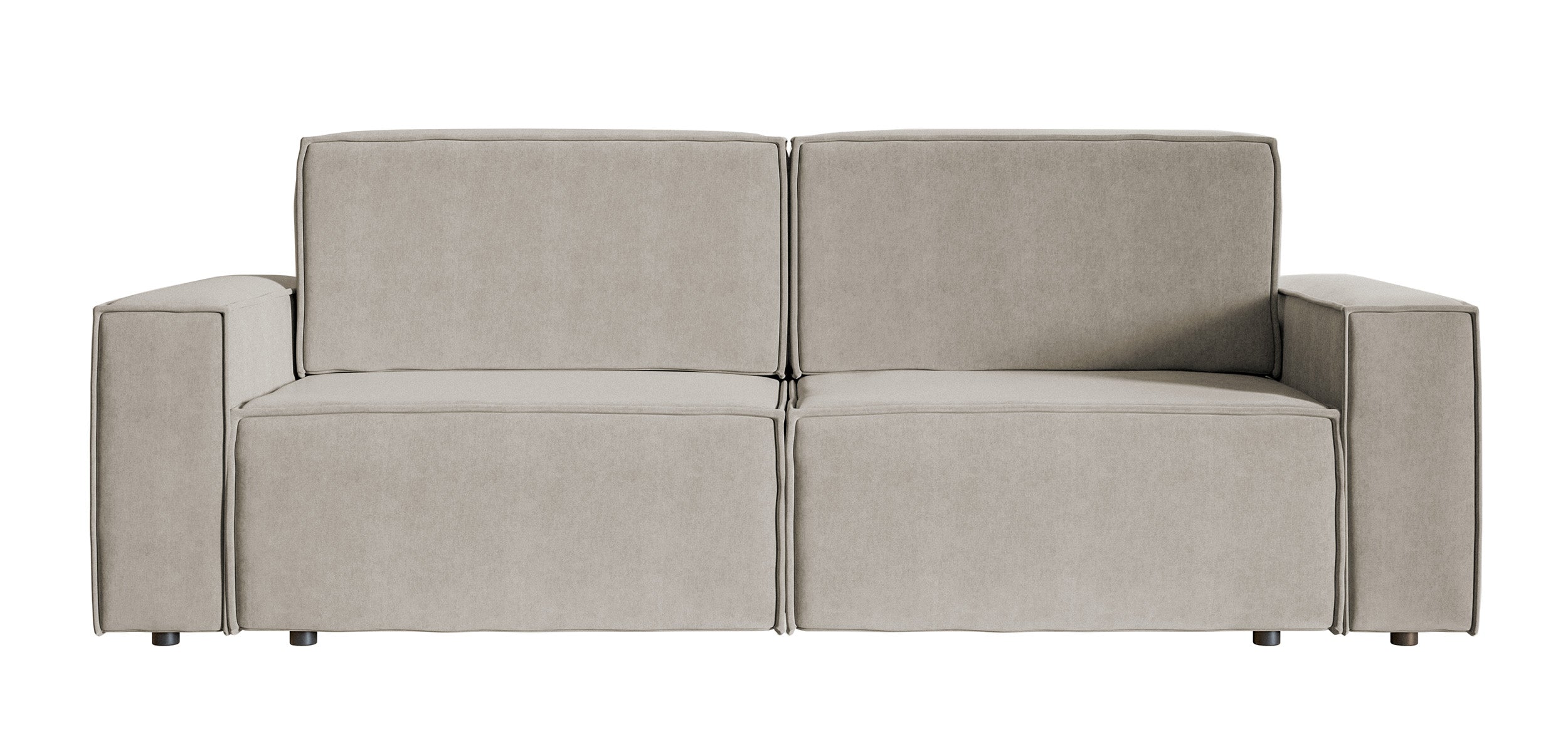 selsey-copertino-dreisitziges-schlafsofa-grau-beige-wasserabweisender-samtstoff image 1