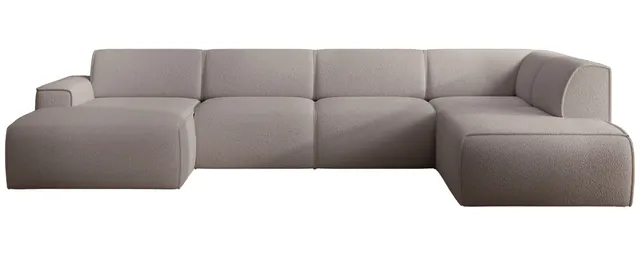 selsey-bouvi-ecksofa-u-f-rmig-rechtsseitig-grau-braun-boucl image 1