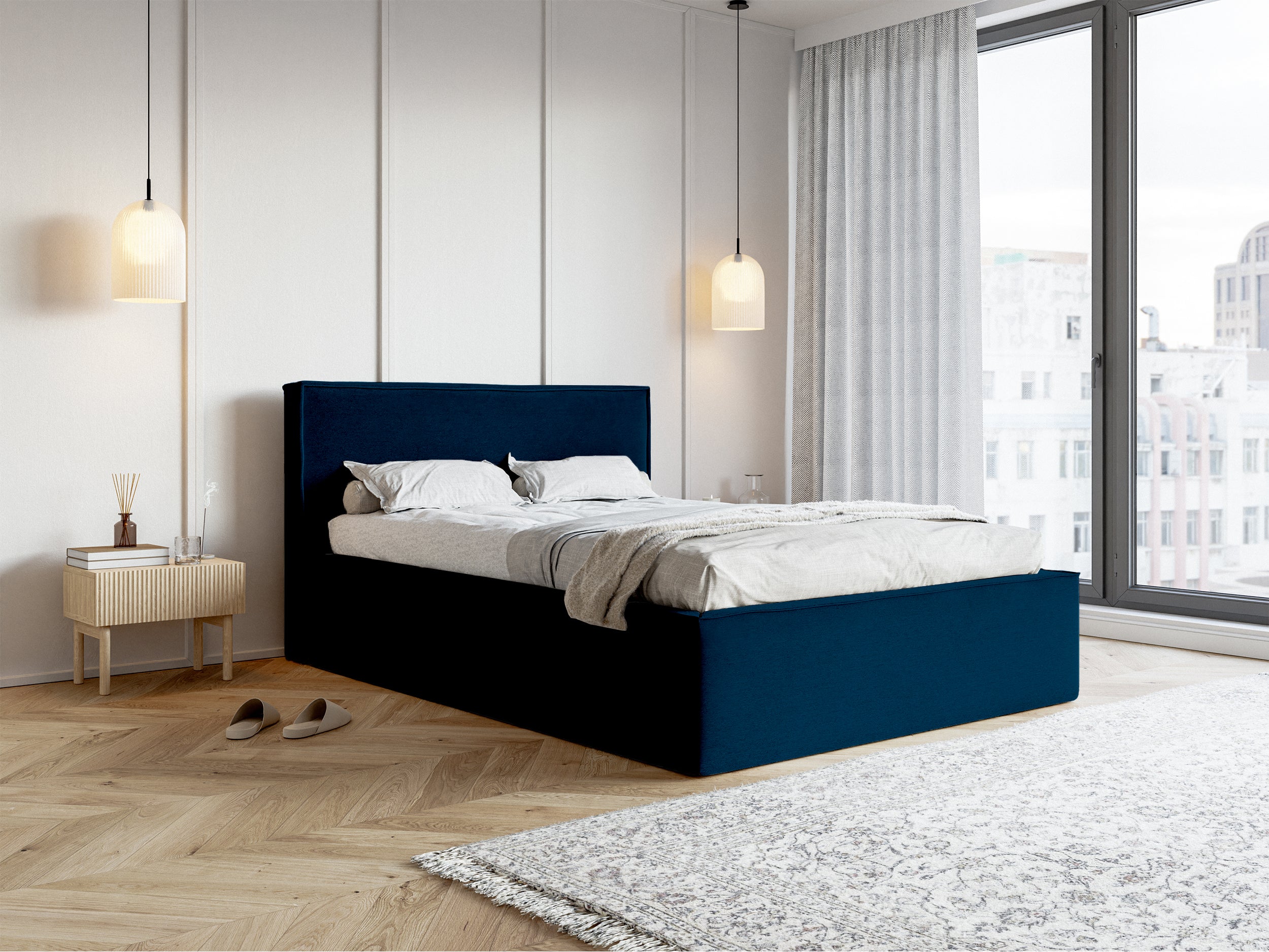 selsey-lucera-polsterbett-160x200-cm-mit-stauraum-marineblauer-velours-wasserabw image 3