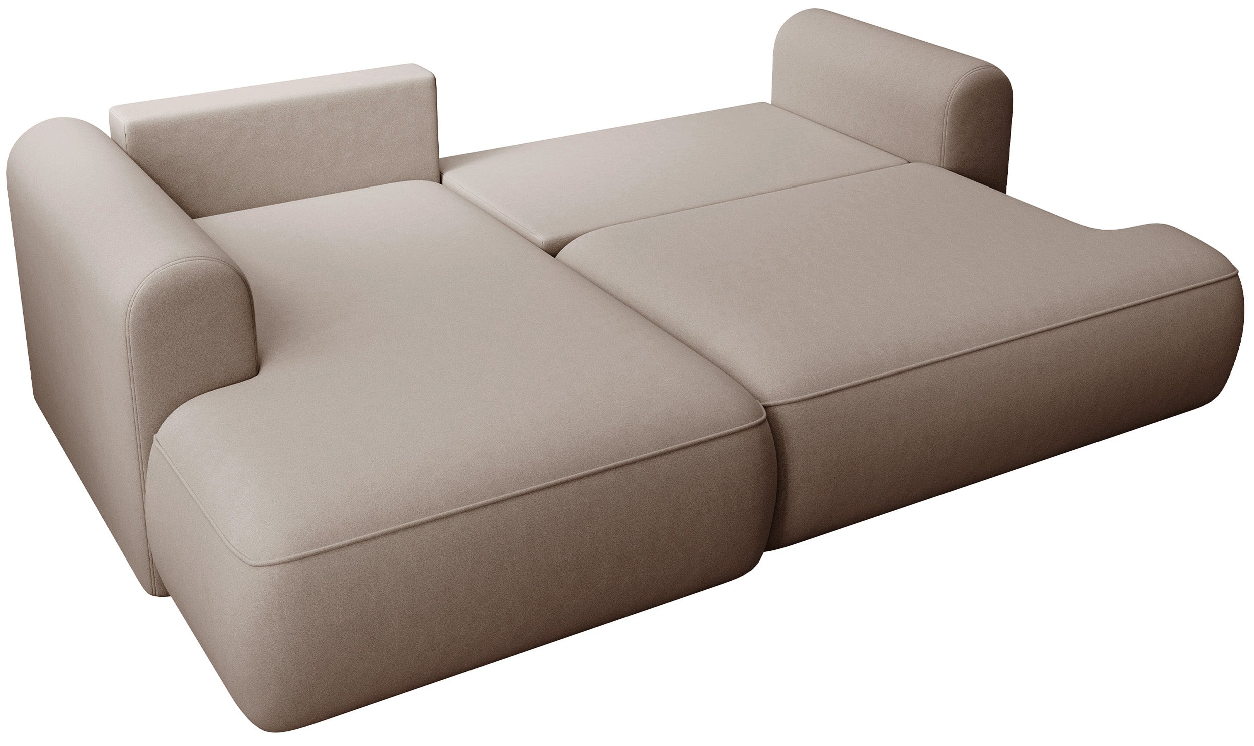 selsey-ovo-mini-ecksofa-mit-schlaffunktion-links-l-form-beige-samt-mit-stauraum image 2