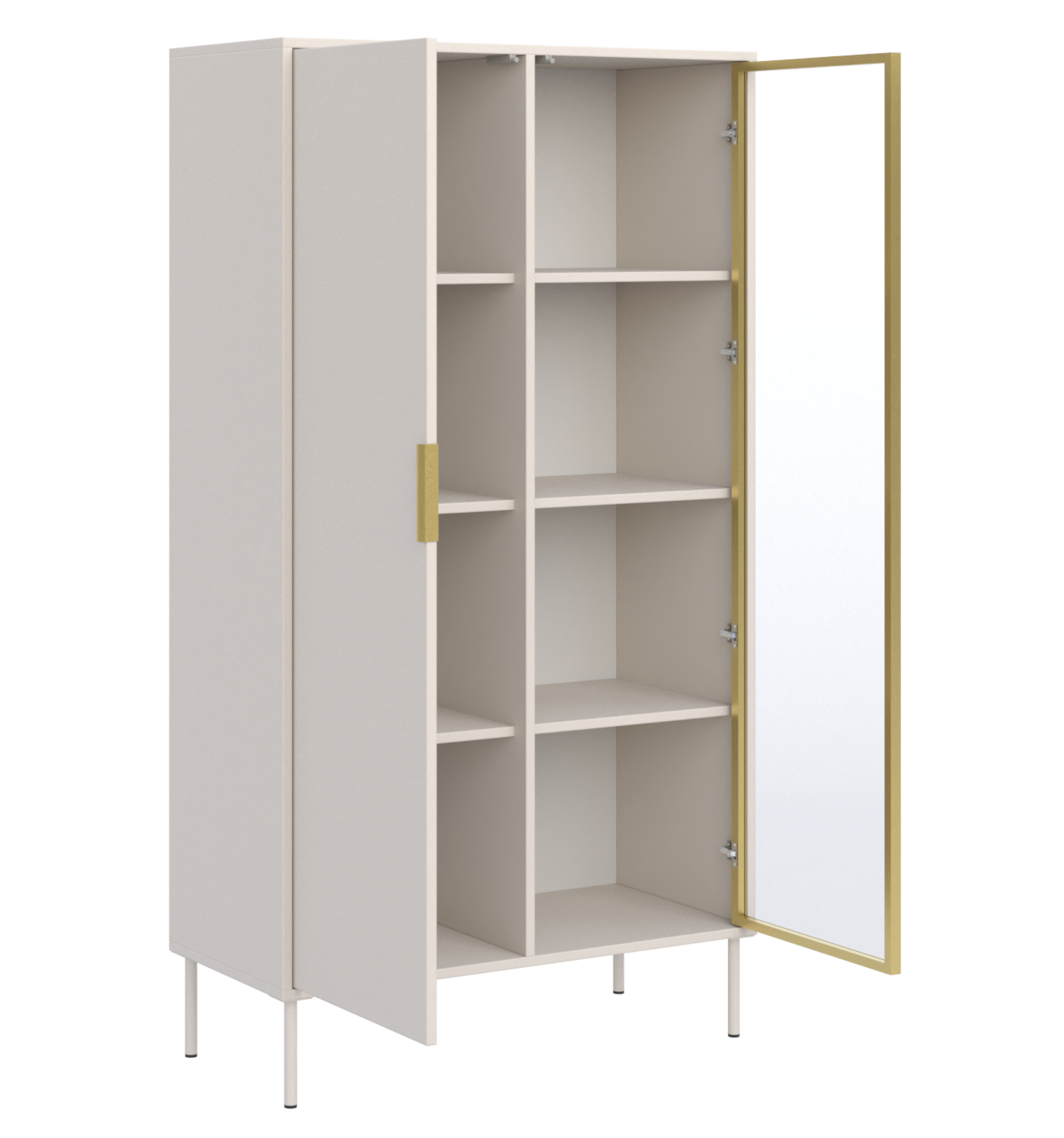 selsey-vena-zweifl-geliger-vitrinenschrank-90-cm-mit-kaschmirfarbener-glasfront image 3