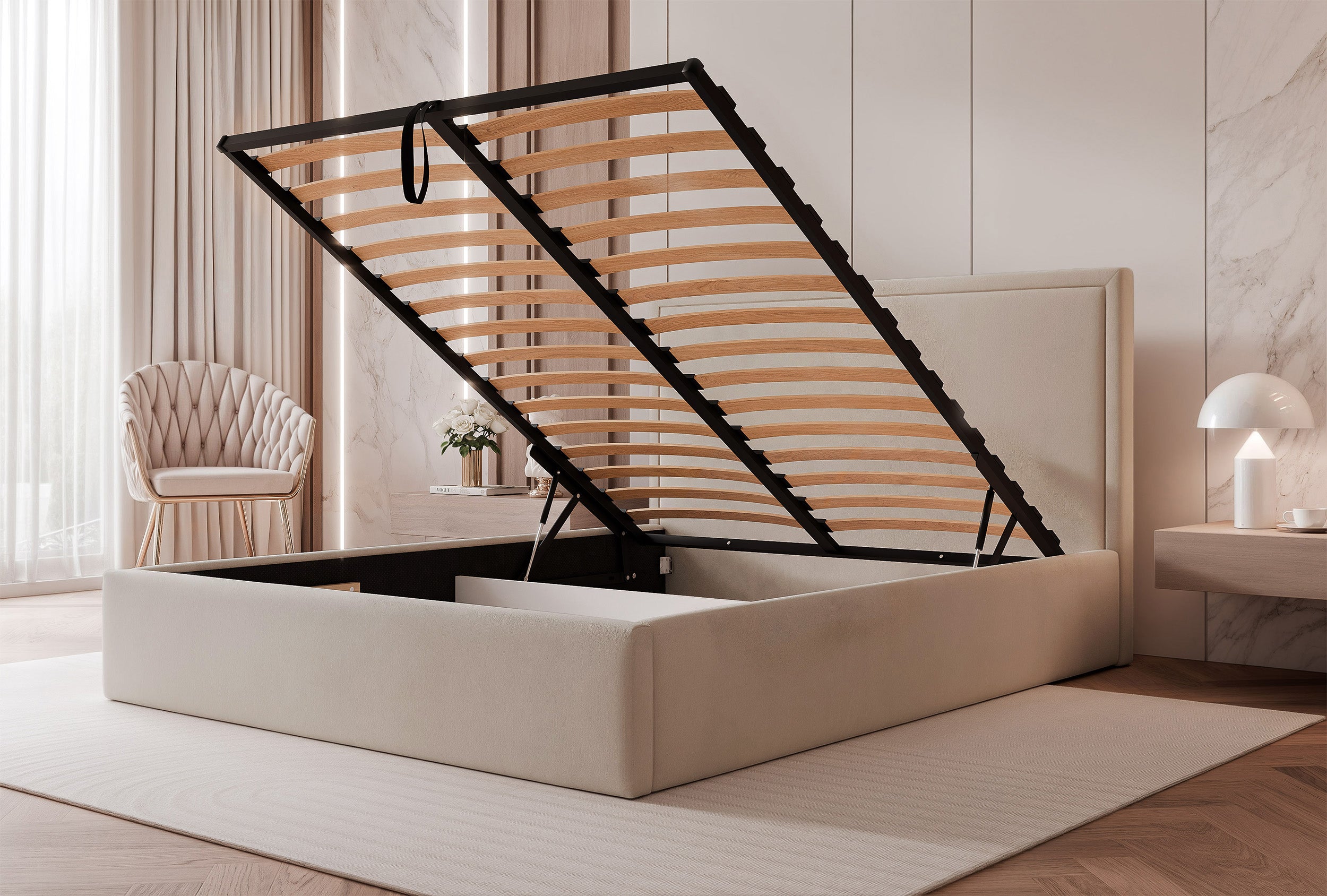 selsey-asurro-gepolstertes-bett-160x200-cm-mit-stauraum-beiger-wasserabweisender image 3