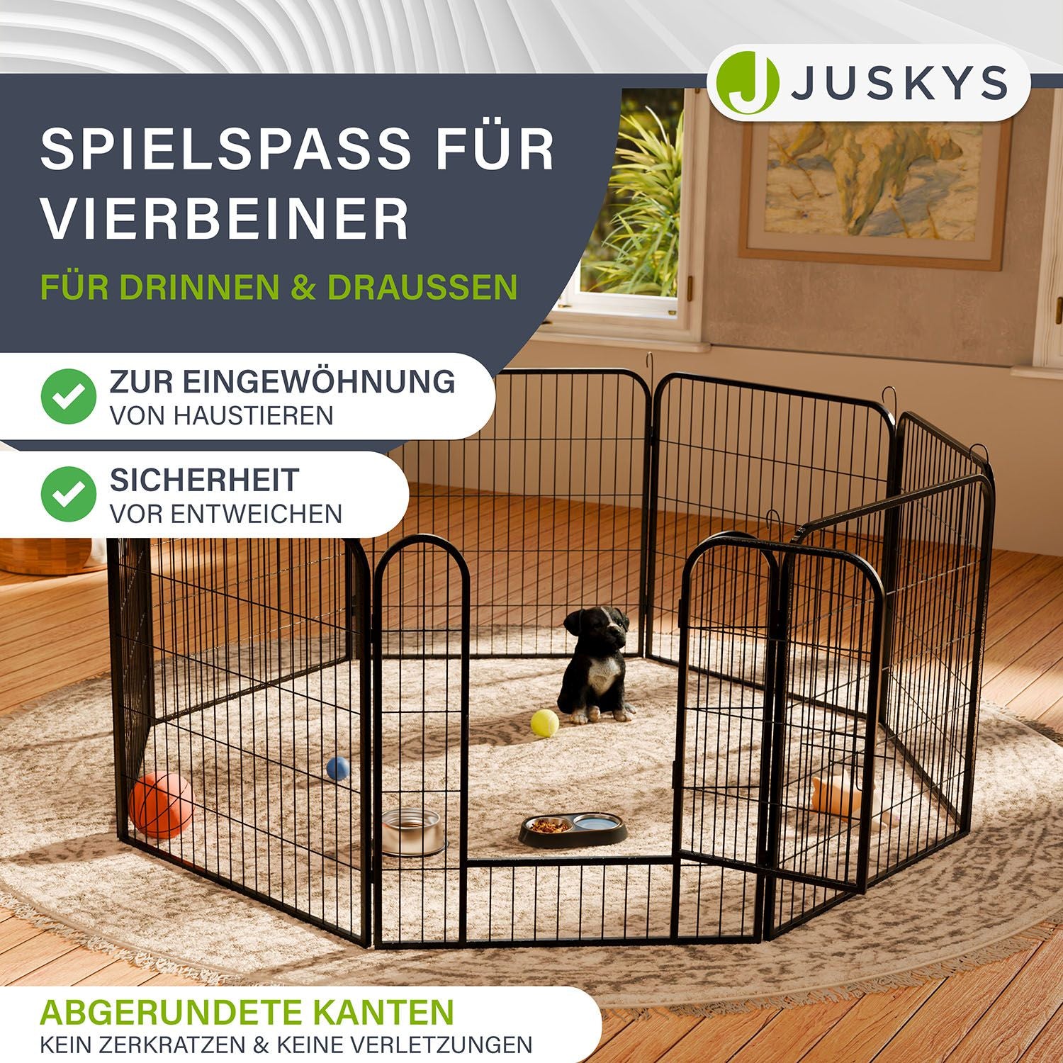 juskys-welpenauslauf-aus-metall-160x160x60-cm image 5
