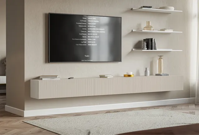 selsey-veldio-h-ngender-tv-schrank-300-cm-dreit-rig-geriffelte-front-grau-beige image 1