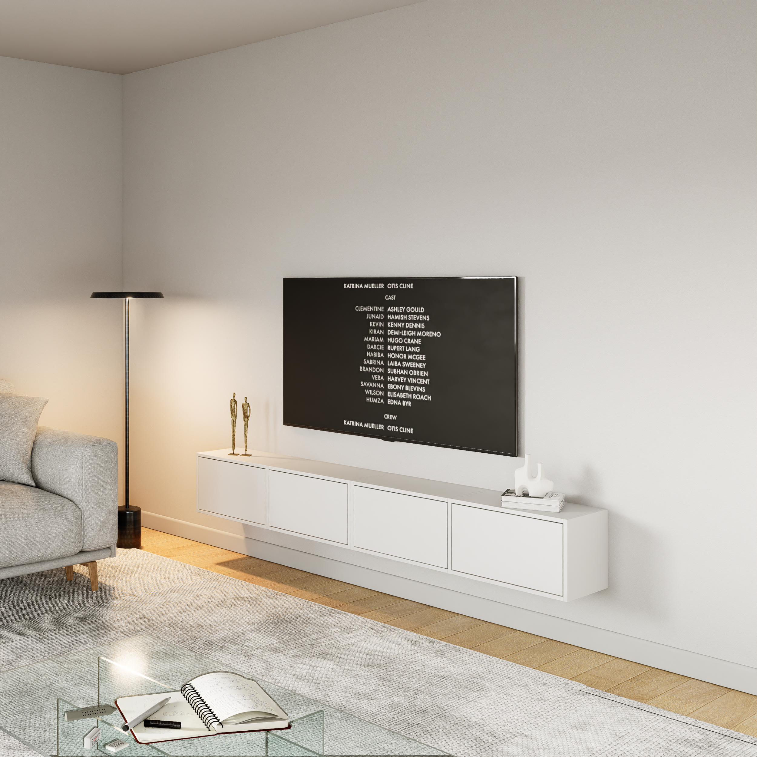 selsey-framme-h-ngender-tv-schrank-200-cm-mit-vier-klappen-wei image 2