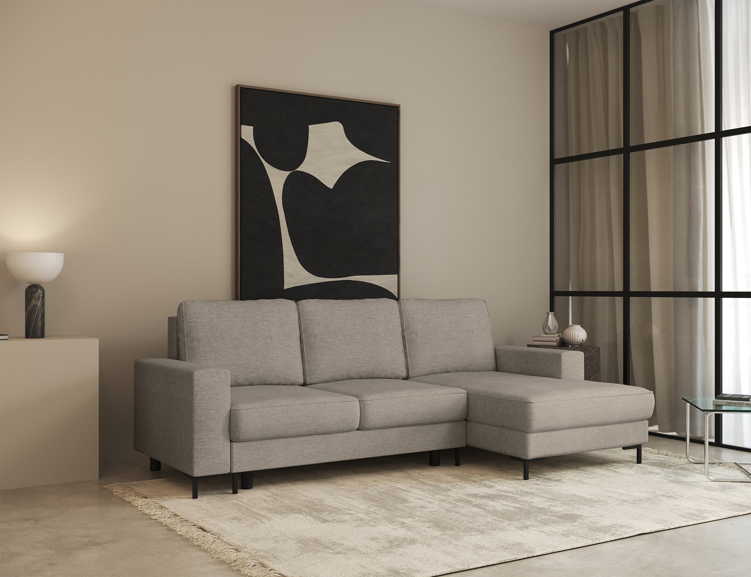 selsey-mokpeo-ecksofa-mit-schlaffunktion-rechts-beige-chenille-l-form image 2