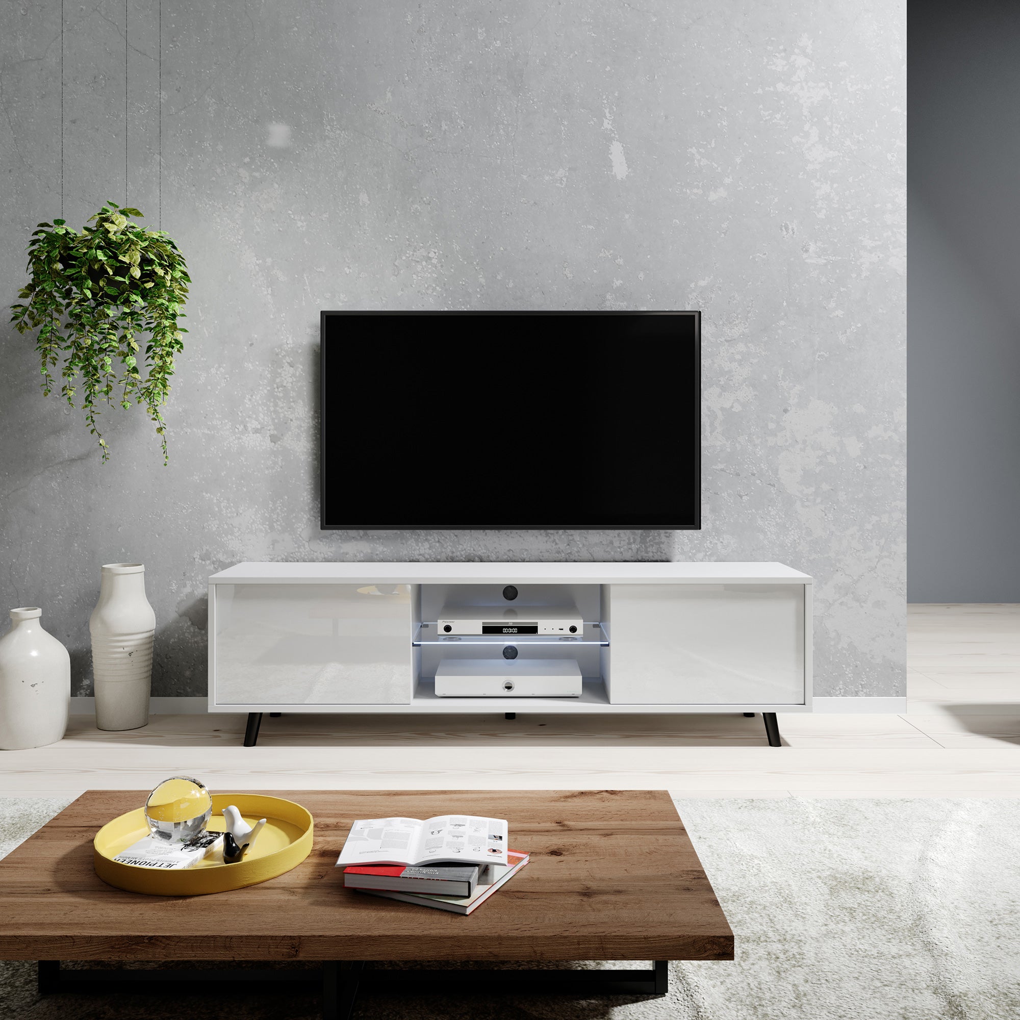 selsey-lefyr-tv-schrank-140-cm-mattwei-wei-hochglanz image 4