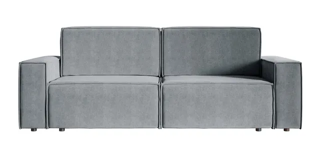 selsey-copertino-dreisitziges-schlafsofa-grau-velours-wasserabweisend image 1