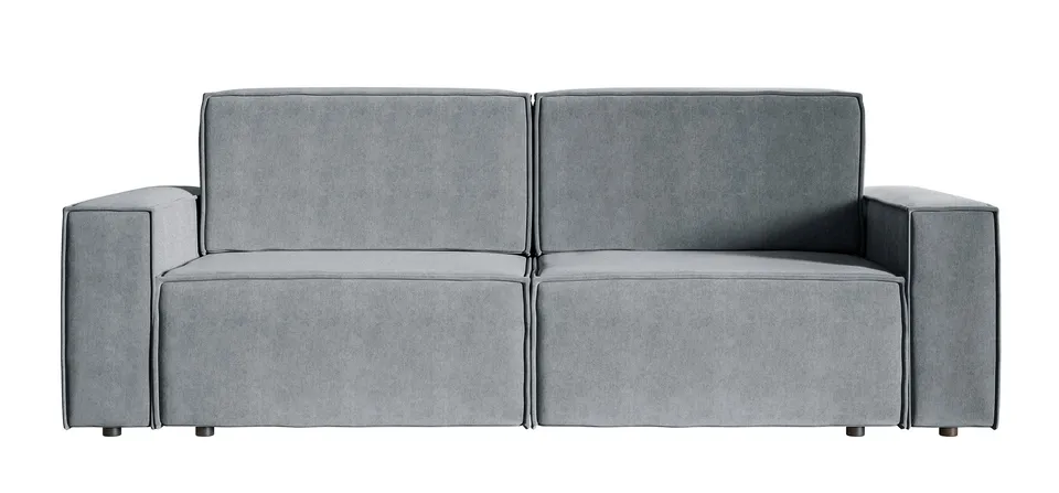 selsey-copertino-dreisitziges-schlafsofa-grau-velours-wasserabweisend image 1