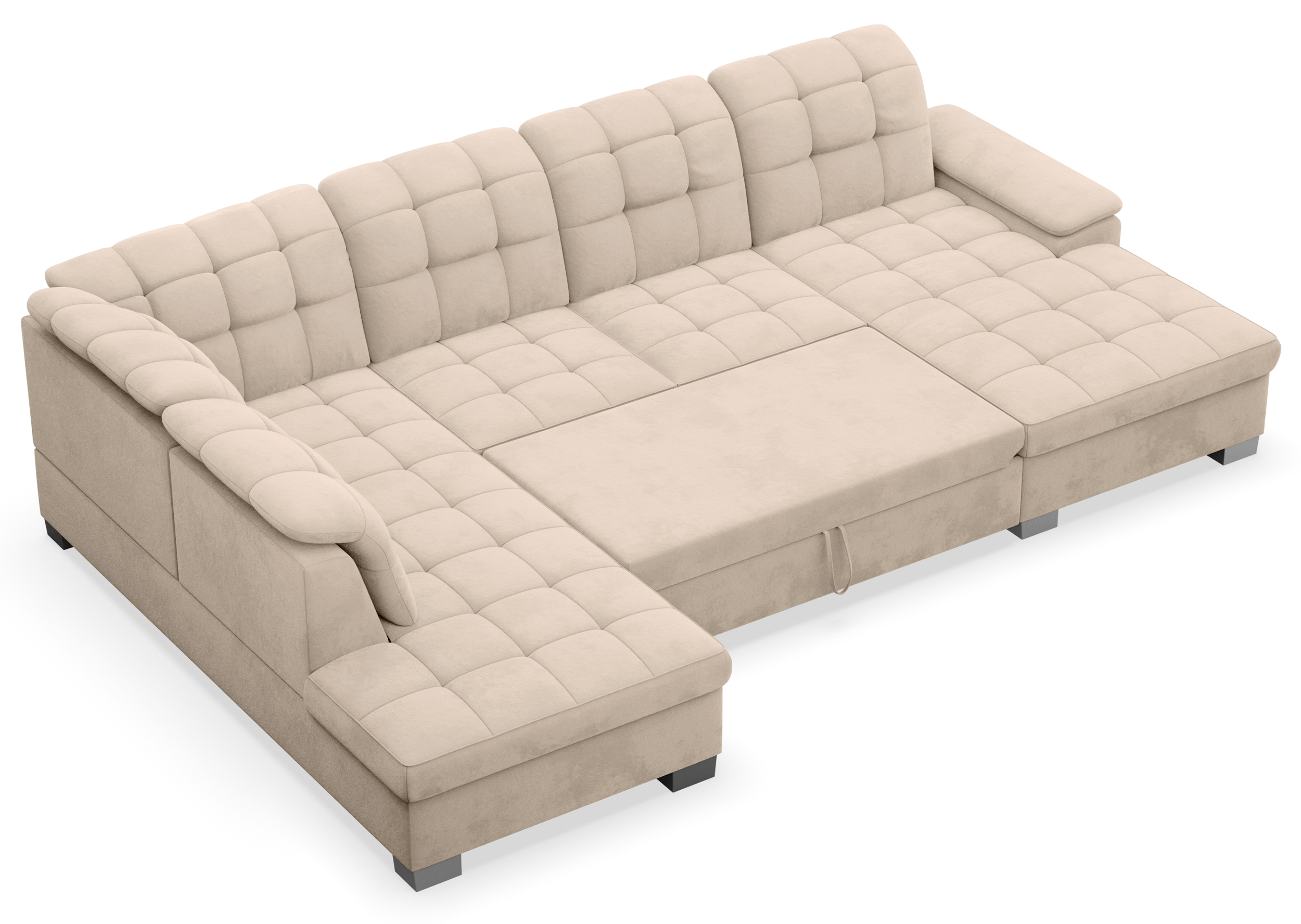 selsey-jamaal-ecksofa-mit-schlaffunktion-u-f-rmig-rechts-mit-stauraum-beige-hydr image 5
