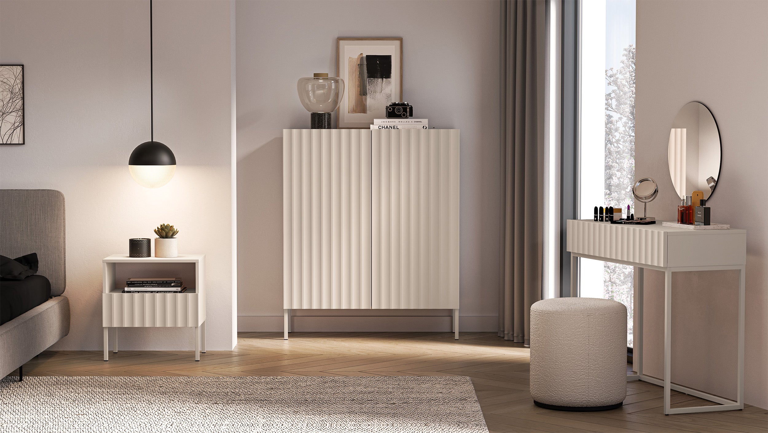 selsey-derriva-nachttisch-beige-mit-rillenfront image 3