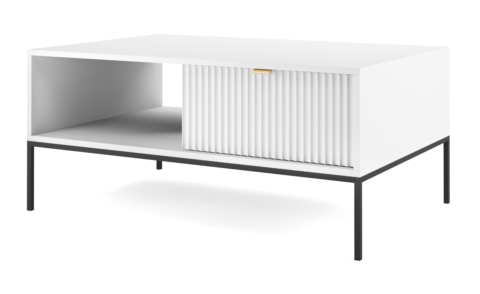 selsey-vellore-couchtisch-104x68-cm-wei-mit-geriffelter-front-und-goldenem-griff image 1