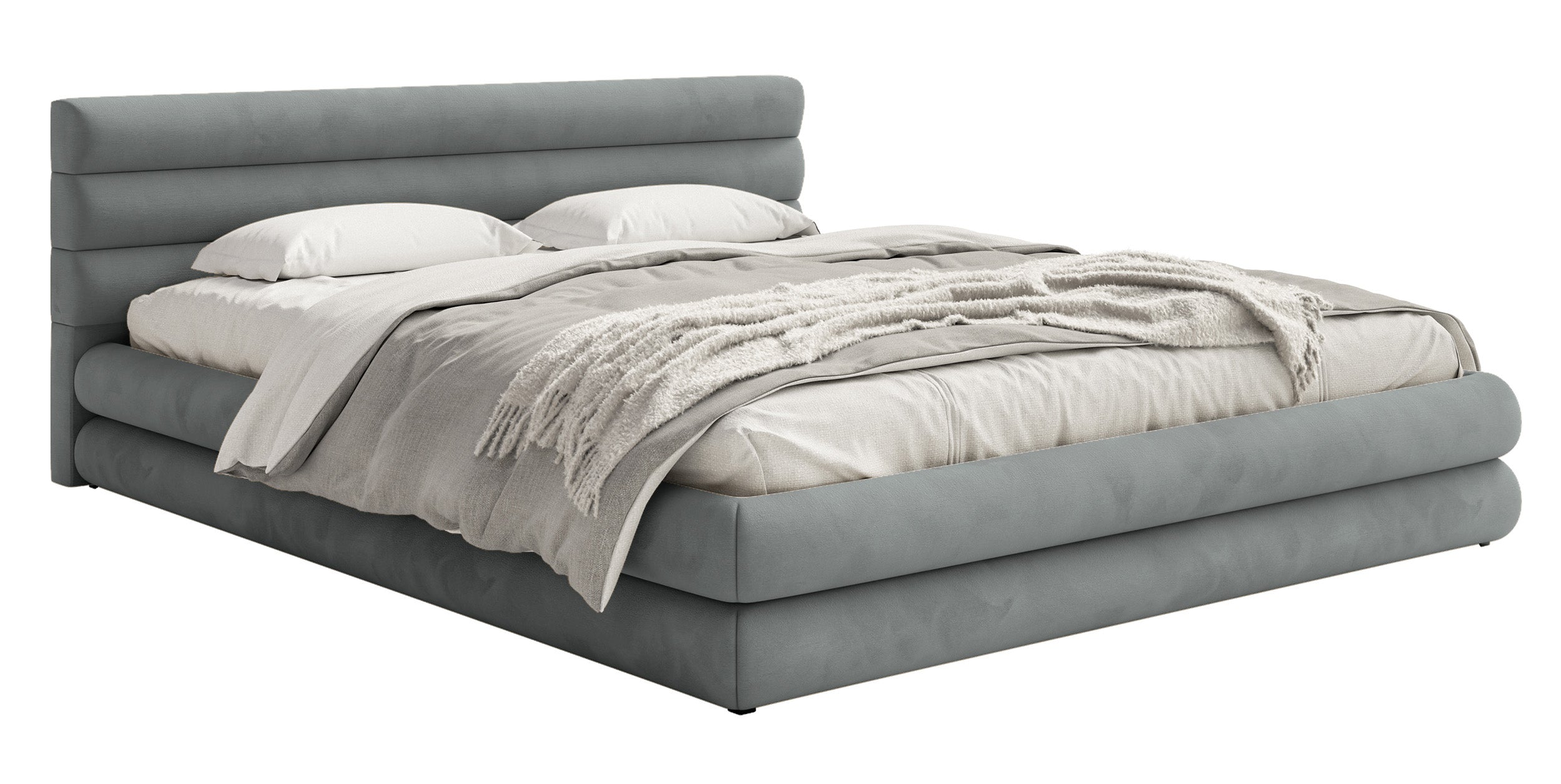 selsey-alegre-gepolstertes-bett-160x200-cm-mit-bettkasten-grau-hydrophober-samt- image 1