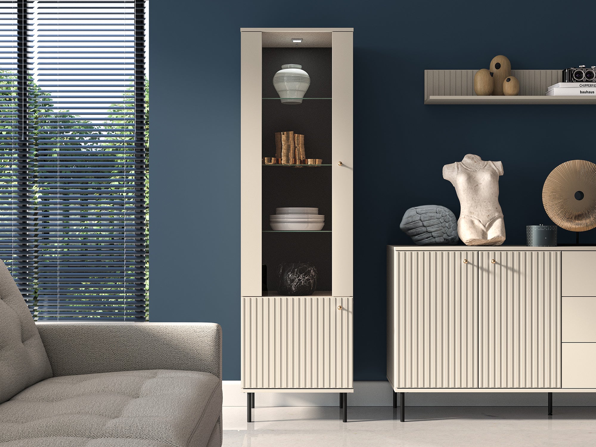 selsey-caletto-vitrinenschrank-1-t-rig-55-cm-beige-mit-lamellen image 2