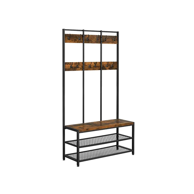 vasagle-kleiderst-nder-mit-sitzbank-garderobe-schuhbank-industriestil image 1