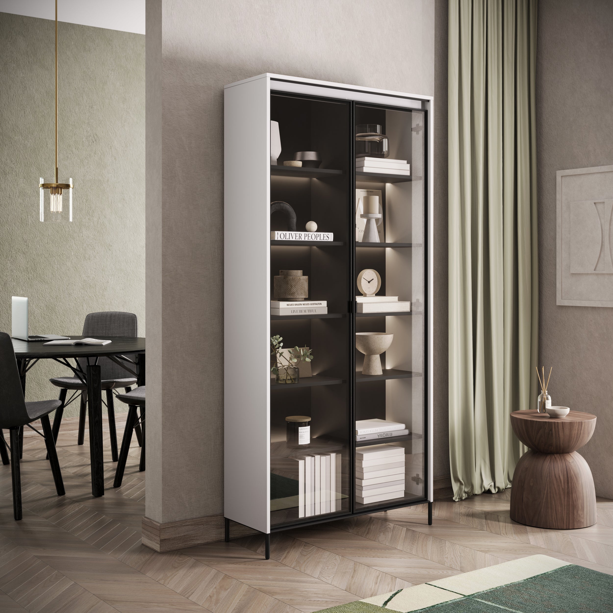 selsey-trend-zweifl-geliger-schrank-vitrine-92-cm-wei-mit-led image 2