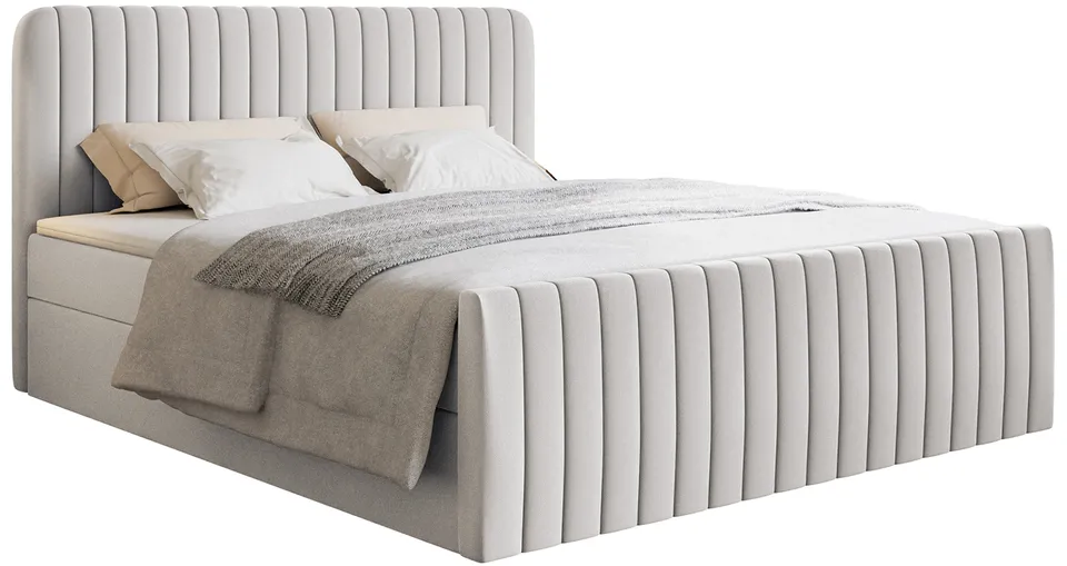 selsey-saliano-kontinentalbett-200x200-cm-hellgrau-chenille-mit-stauraum-und-top image 1