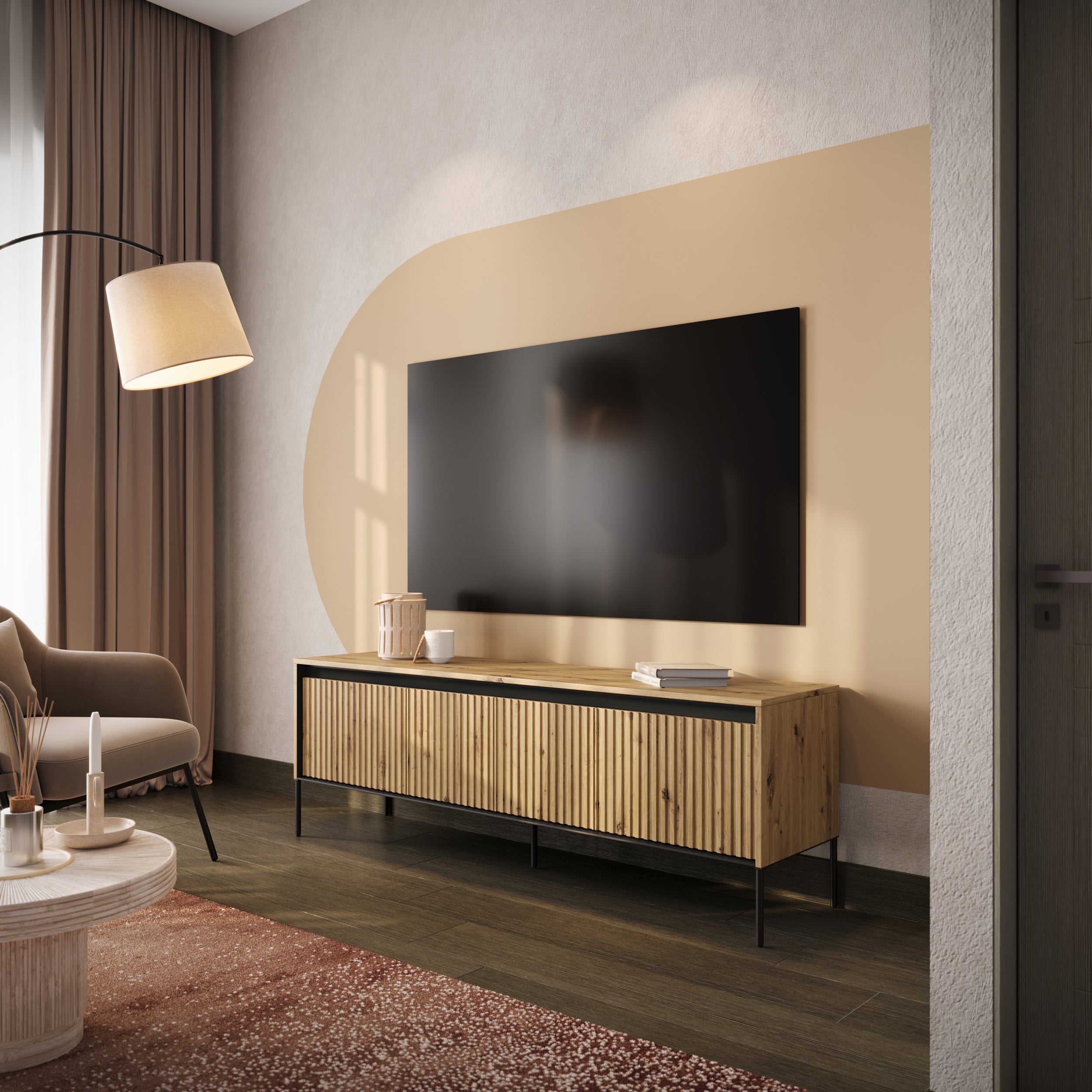 selsey-trend-tv-schrank-167-cm-mit-led-artisan-eiche image 2