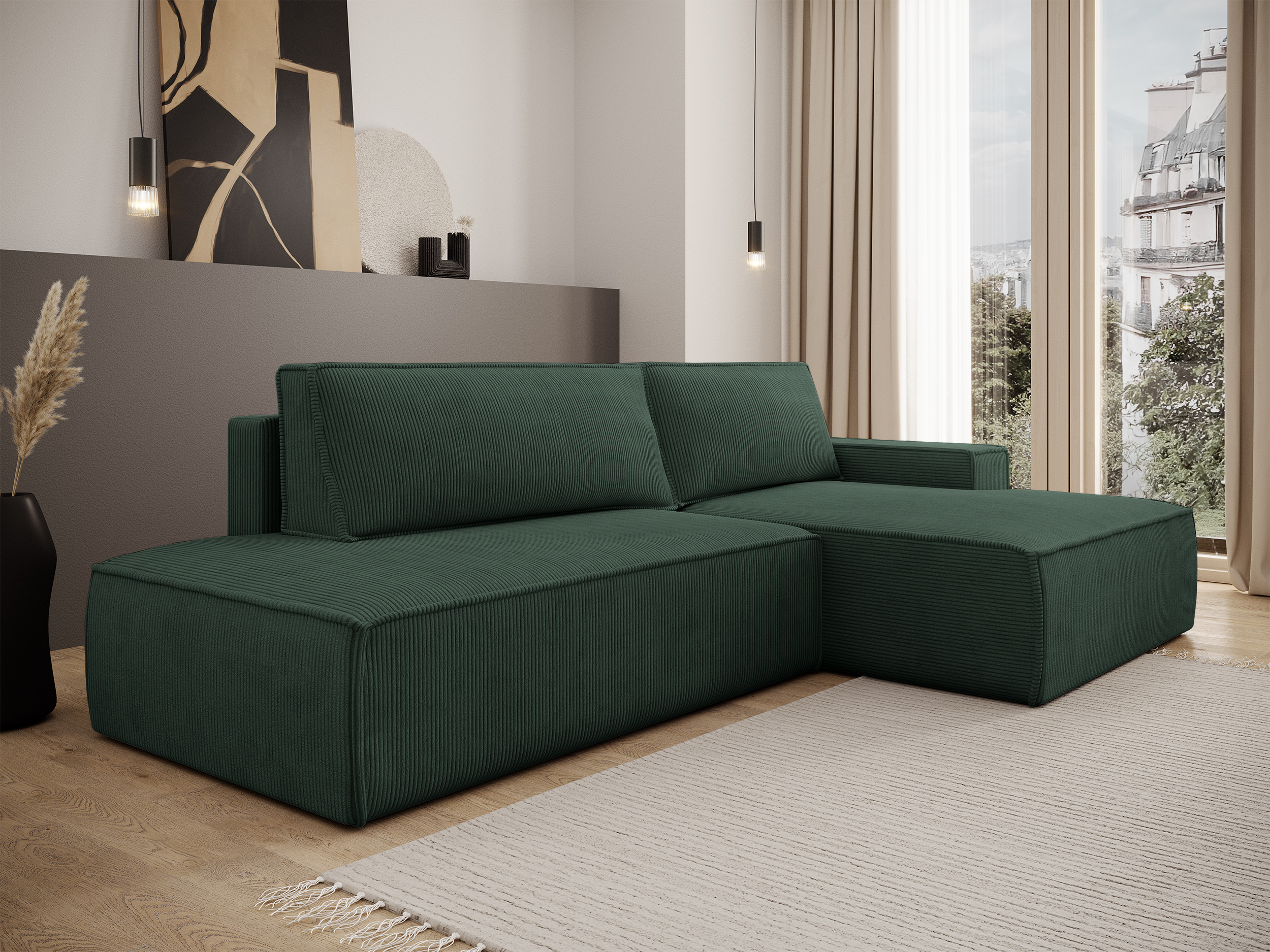 selsey-felicjo-ecksofa-mit-schlaffunktion-l-form-rechts-mit-stauraum-dunkelgr-ne image 2