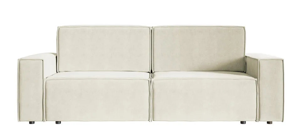 selsey-copertino-drei-sitzer-schlafsofa-creme-velours-wasserabweisend image 1