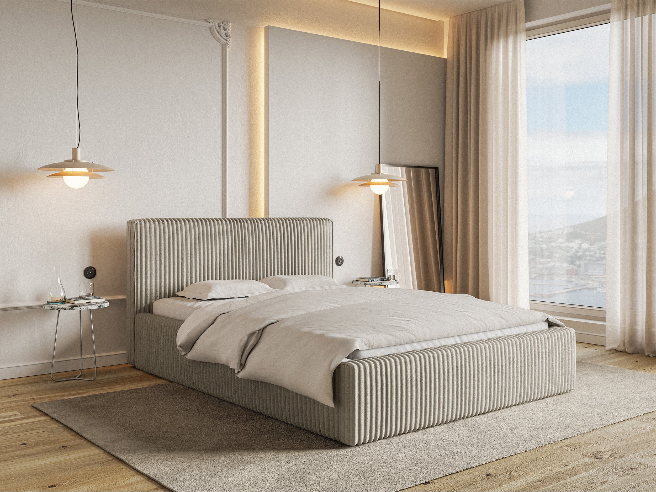 selsey-tilio-polsterbett-160x200-cm-mit-stauraum-hellbeige-dicker-cordstoff image 3