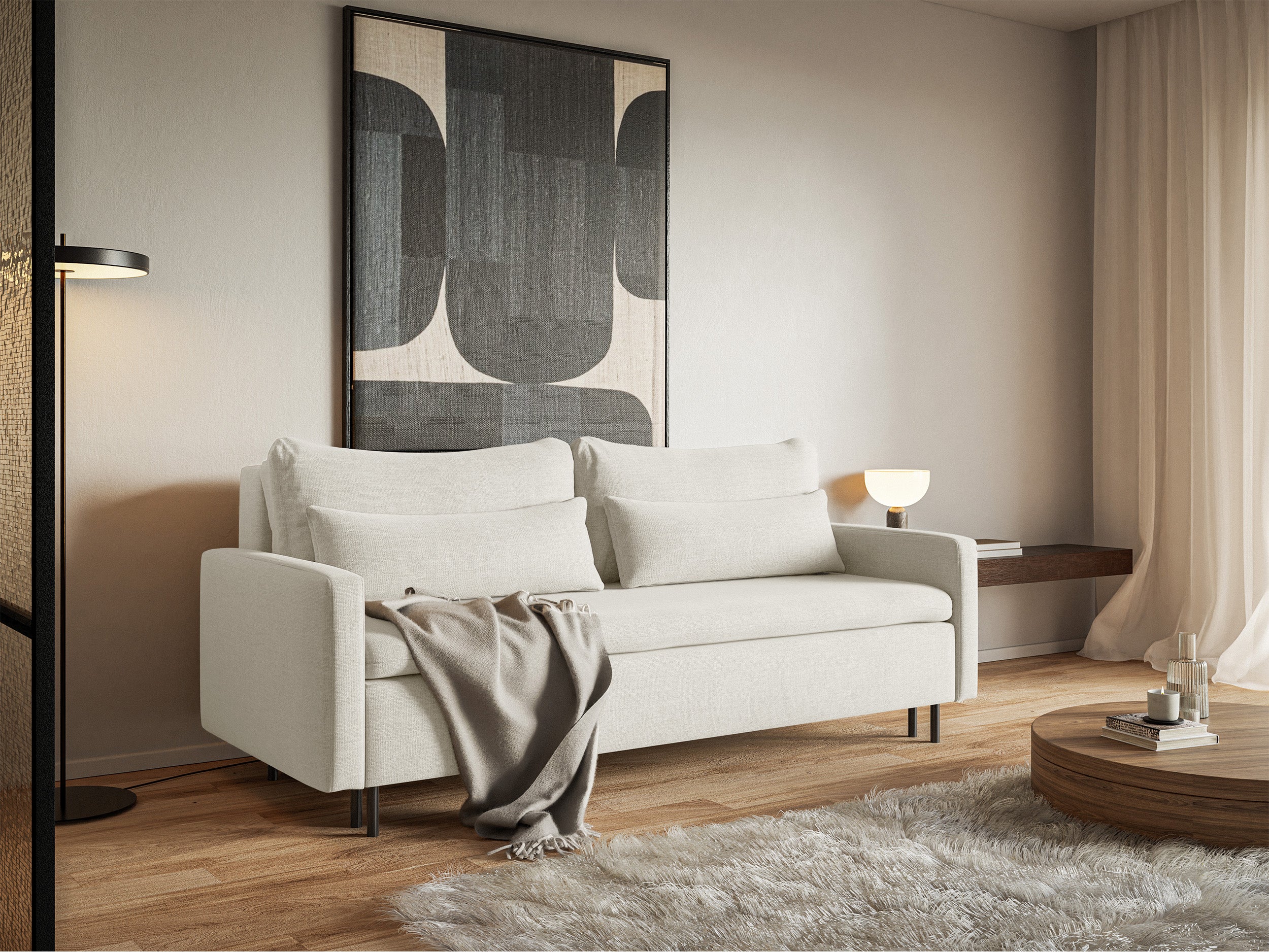 selsey-umpro-dreisitziges-schlafsofa-mit-stauraum-cremefarbenes-chenille image 3