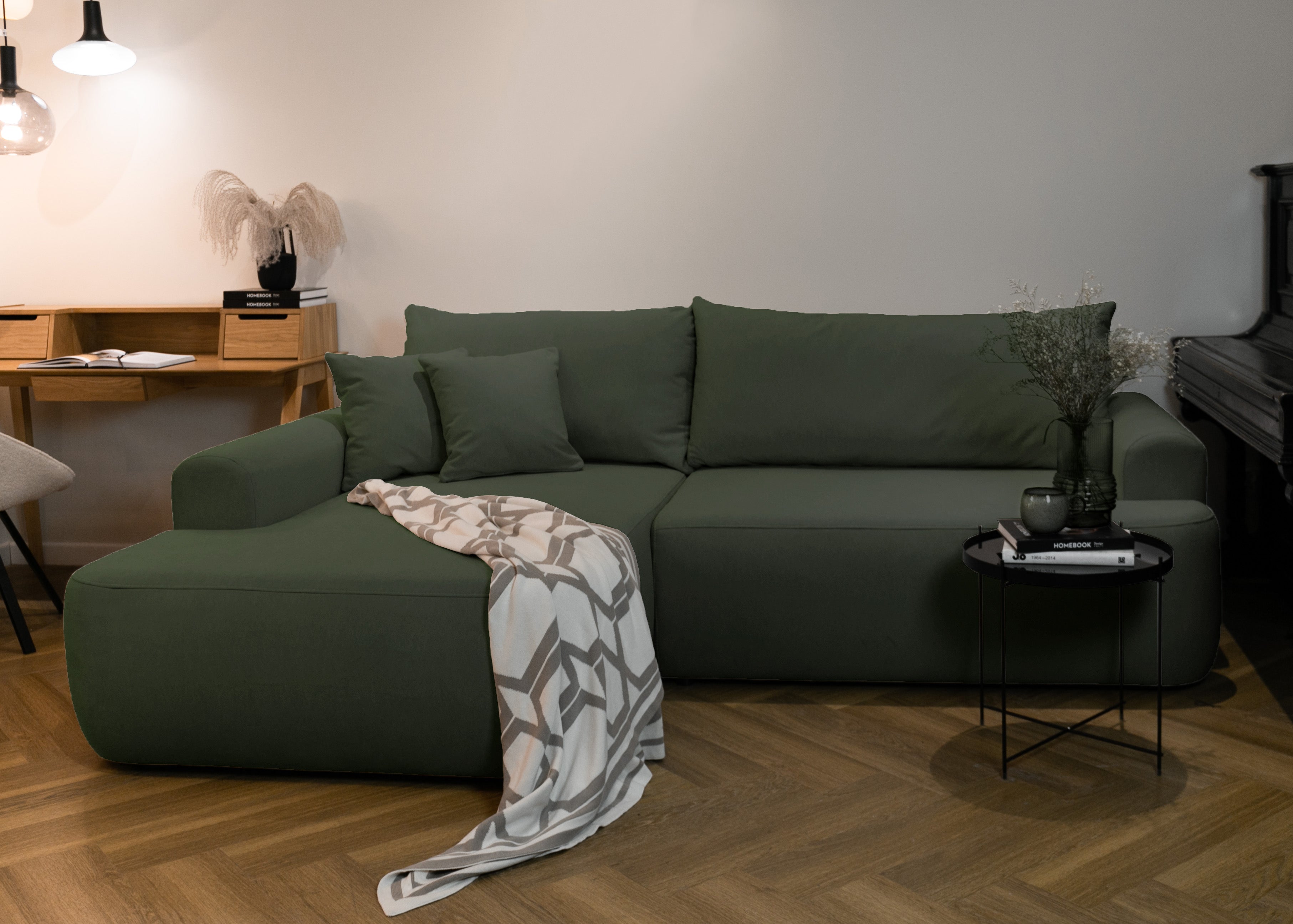 selsey-ovo-ecksofa-mit-schlaffunktion-l-form-links-olivgr-ner-samt-mit-stauraum image 2