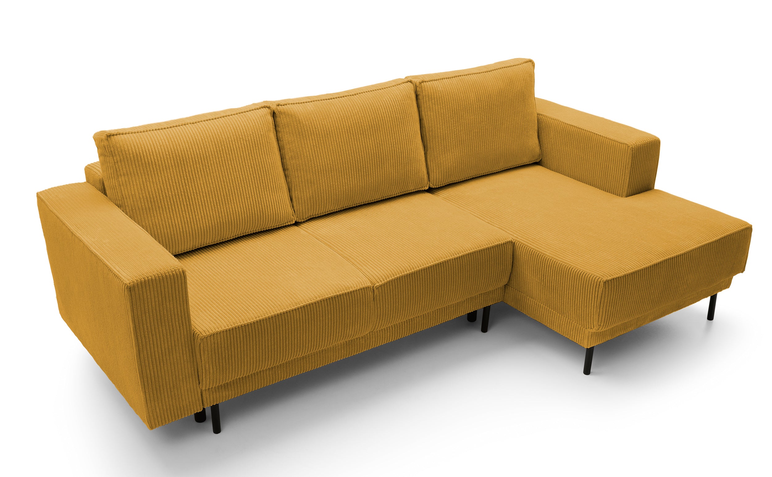 selsey-rodario-mini-ecksofa-rechts-l-form-senfgelb-cord-mit-schlaffunktion-und-s image 5