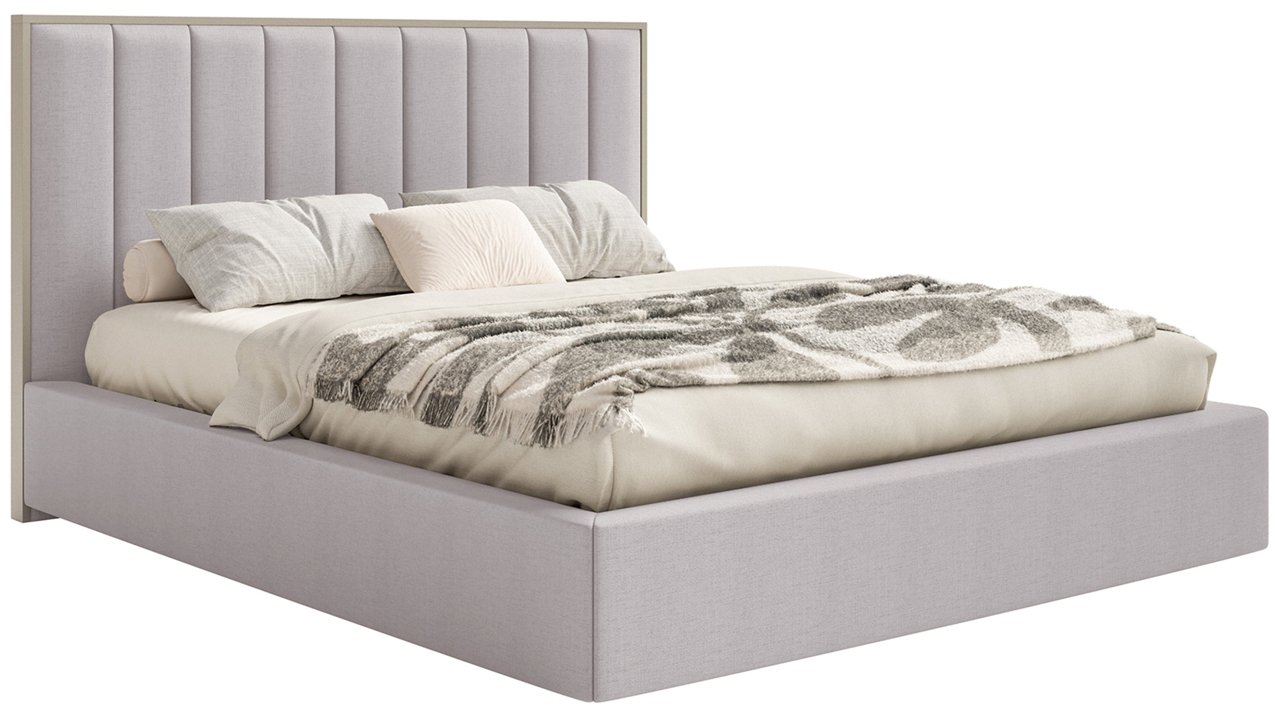selsey-togents-gepolstertes-bett-140x200-cm-mit-led-grau-hydrophober-chenille image 1
