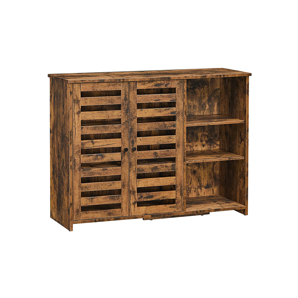 vasagle-sideboard-verstellbare-ablage-vintagebraun-mit-lamellent-ren image 2