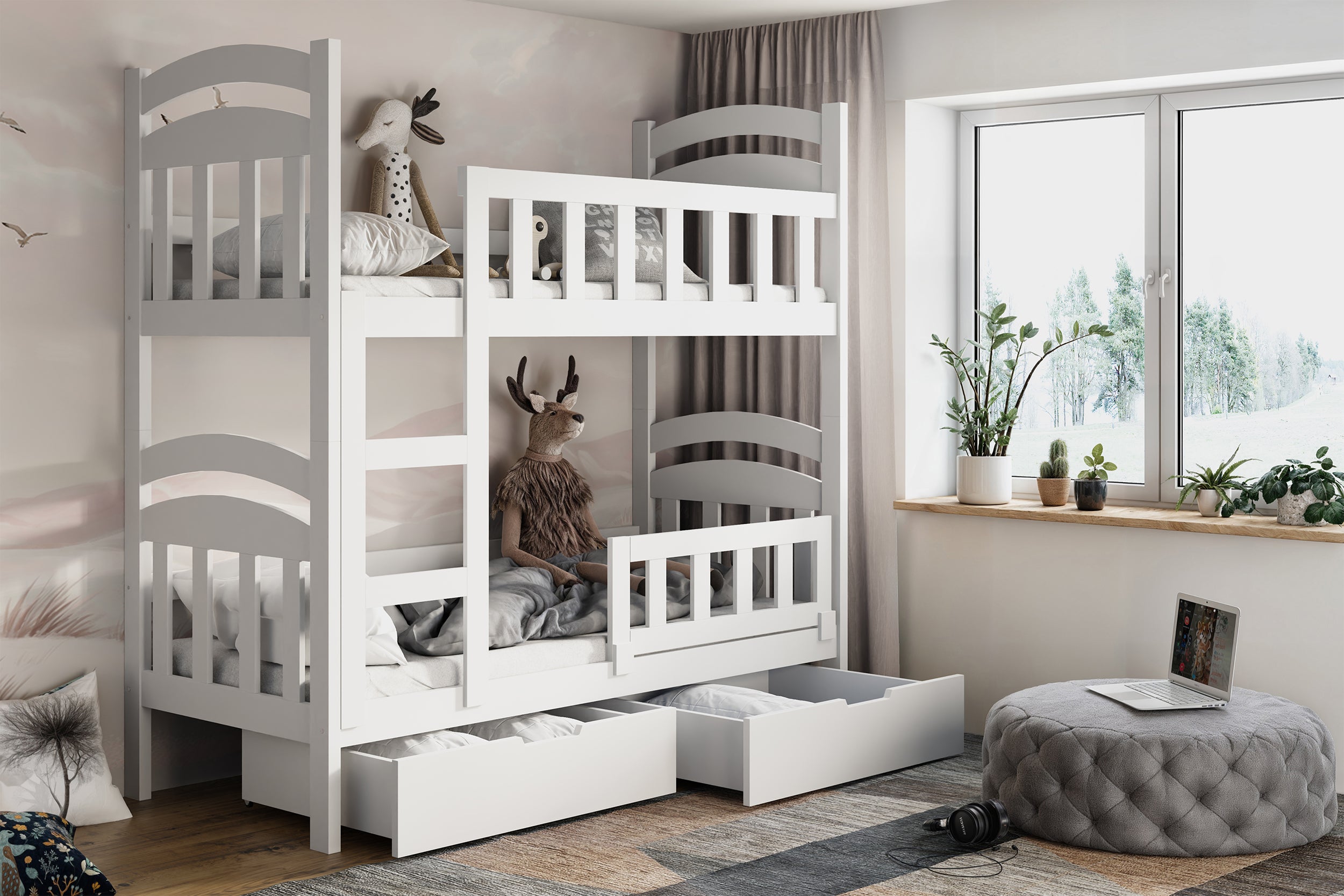 selsey-dopio-etagenbett-90x200-cm-mit-matratzen-und-schubladen-wei image 3