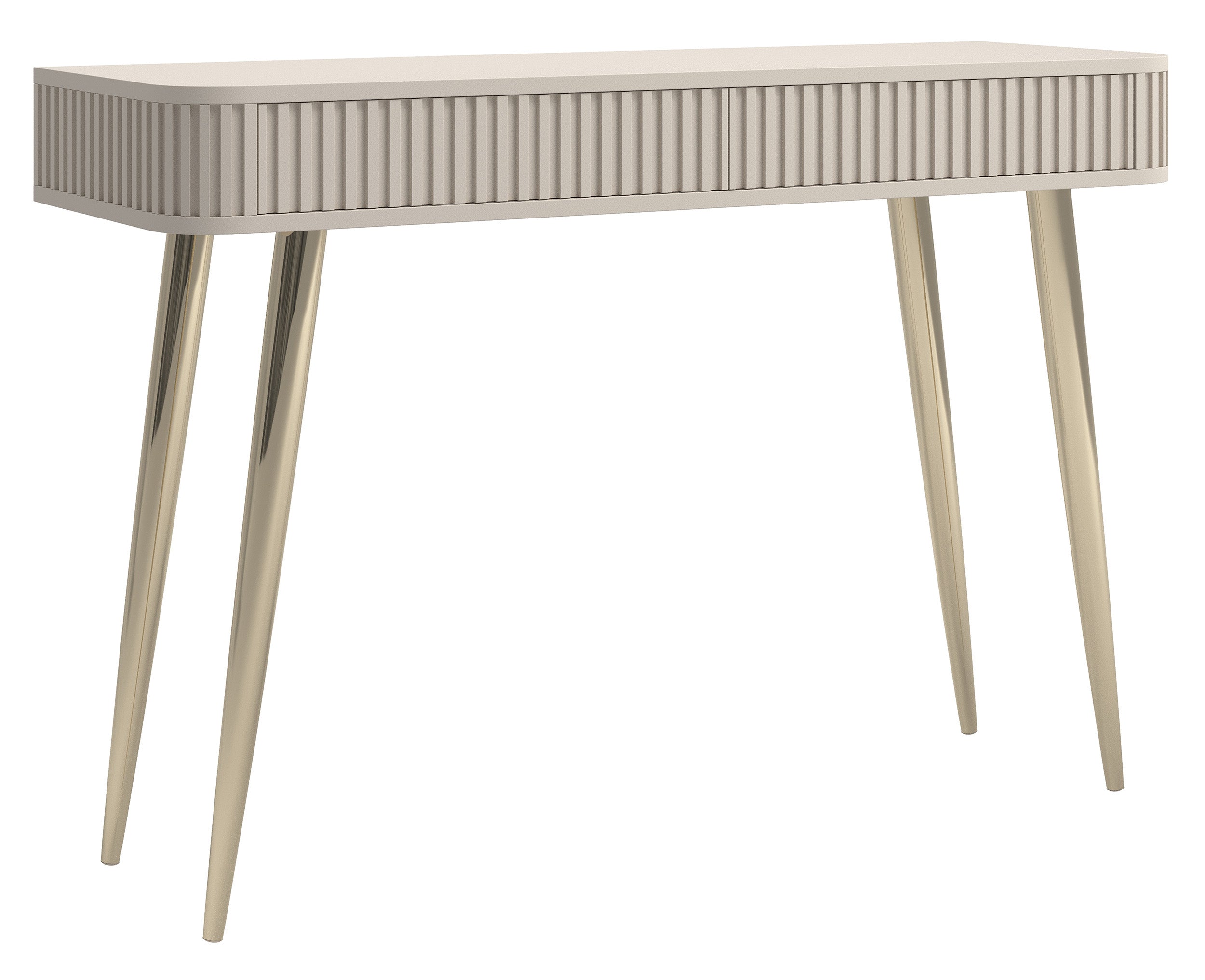 selsey-ovarlo-toilettentisch-113-cm-mit-2-schubladen-sandbeige-mit-goldenen-bein image 1