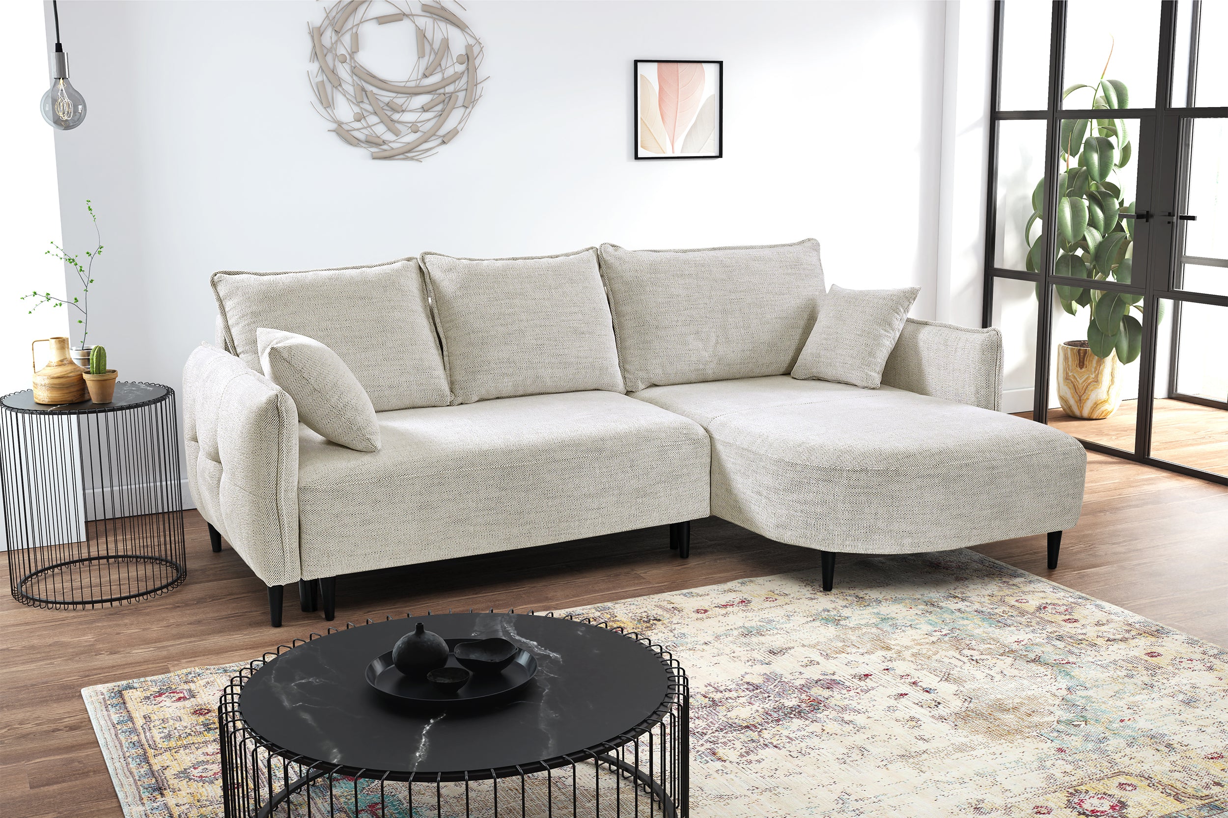 selsey-oblivio-mini-ecksofa-mit-schlaffunktion-rechts-l-form-beige-flechtmuster- image 2